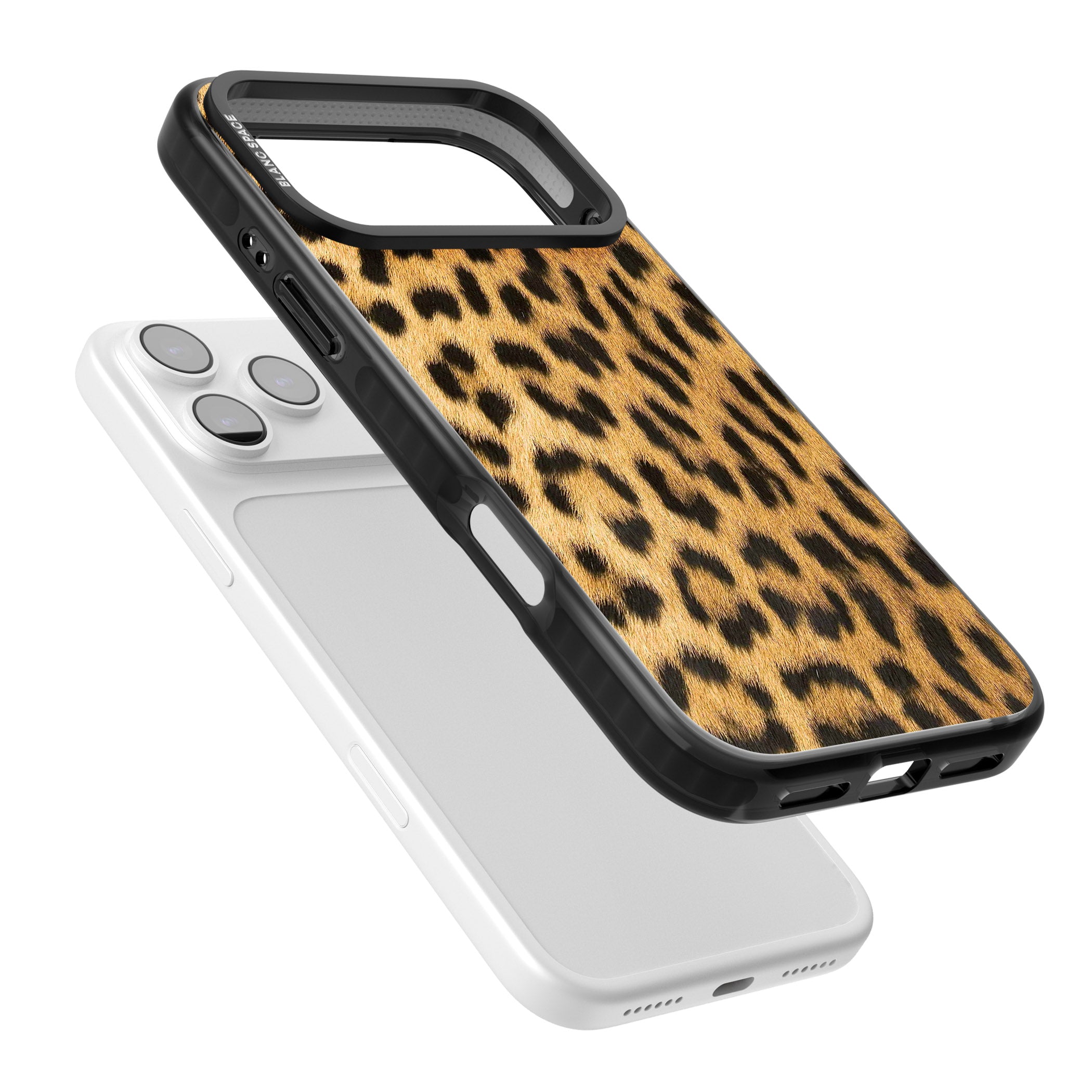 Designer Fashion Gold Leopard Print iPhone 17 Pro Impact Black Phone Case Colours