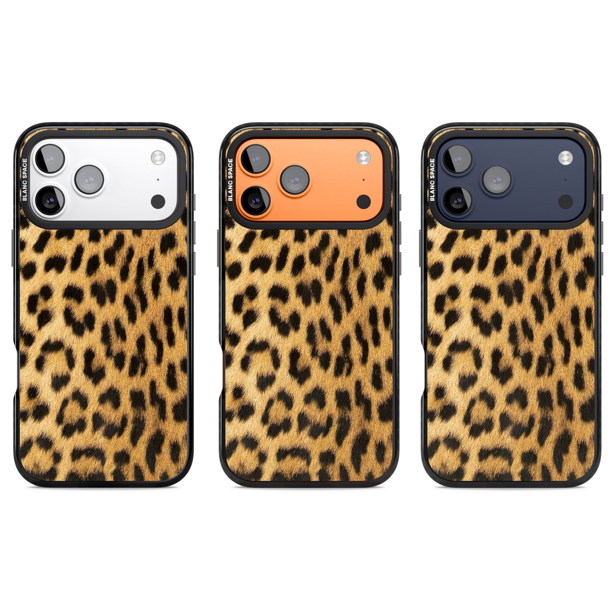 Designer Fashion Gold Leopard Print iPhone 17 Pro Impact Black Phone Case APT Impact Protection