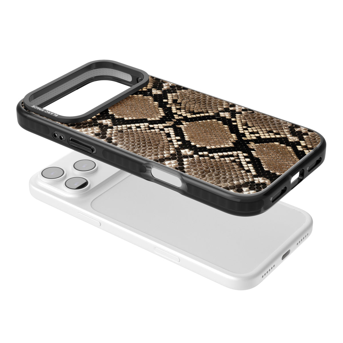Snakeskin iPhone 17 Pro Max Impact Black Phone Case angled