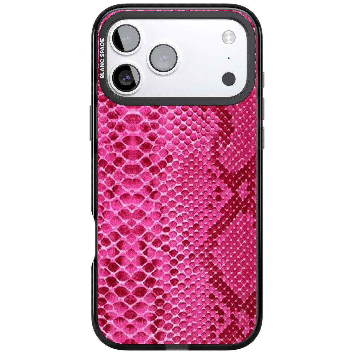 Pink Snakeskin iPhone 17 Pro Max Impact Black Phone Case front