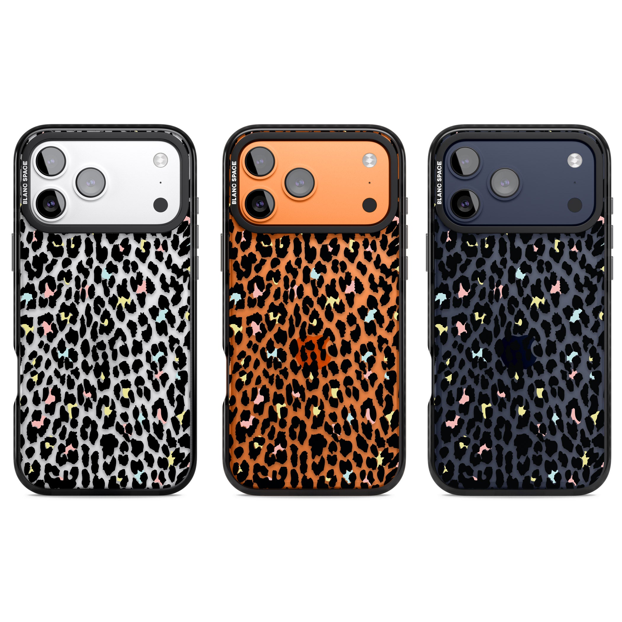 Pastel Leopard Print iPhone 17 Pro Impact Black Phone Case APT Impact Protection