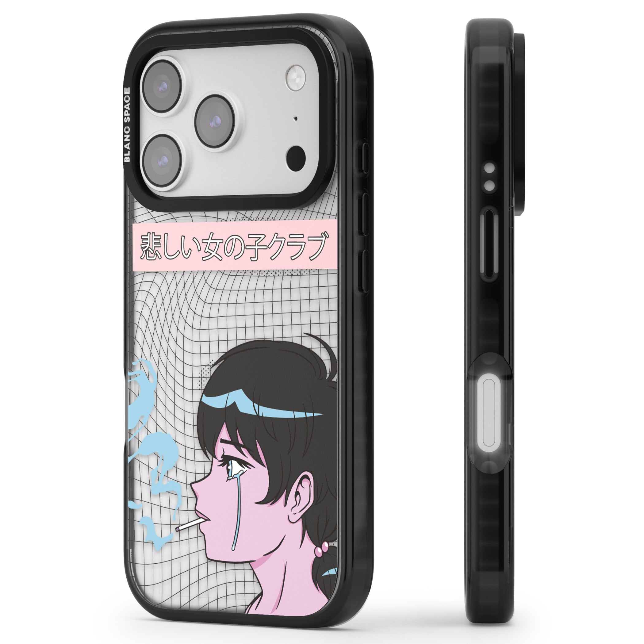 Lost Love iPhone 17 Pro Impact Black Phone Case Side Profile