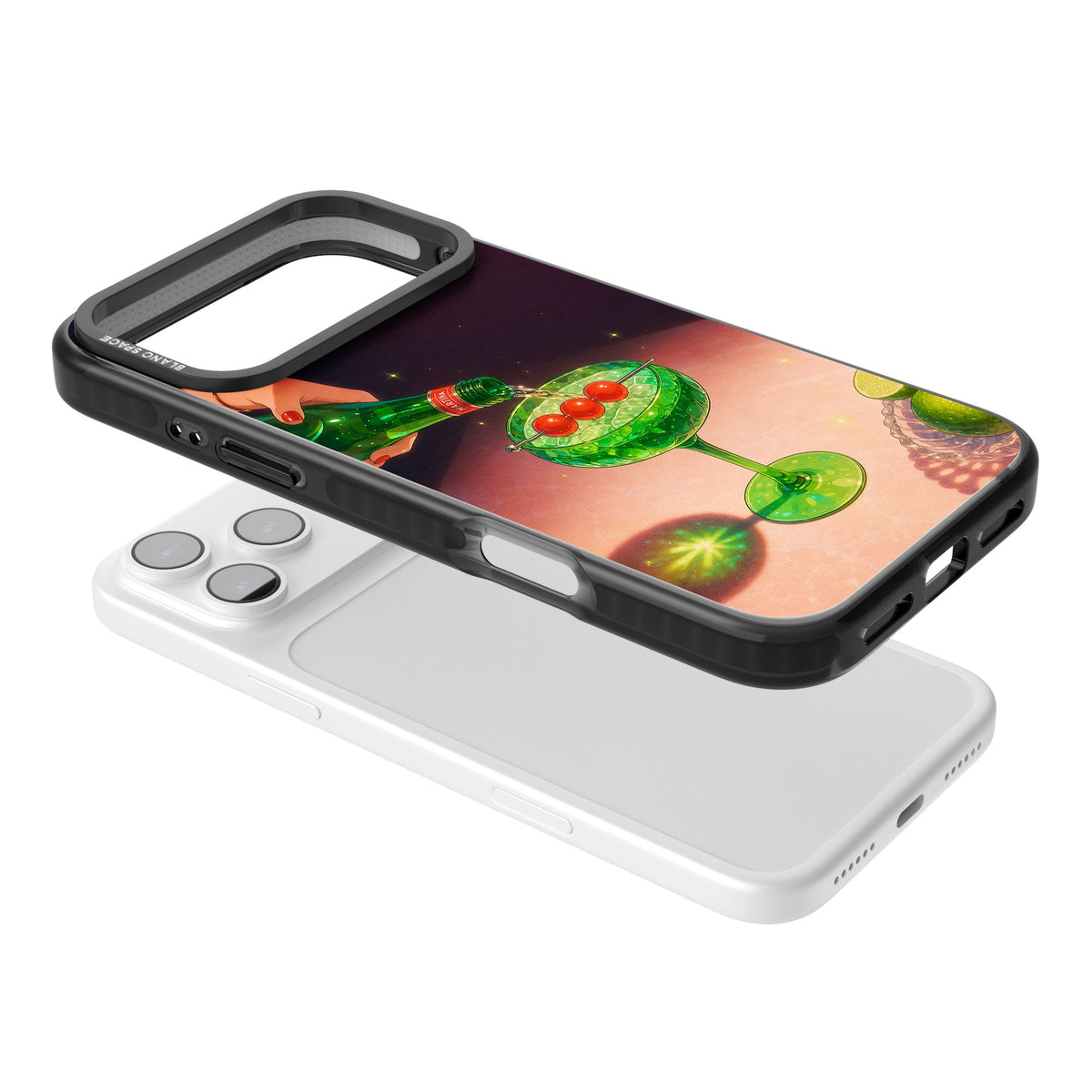 Absinthe Hour iPhone 17 Pro Max Impact Black Phone Case angled