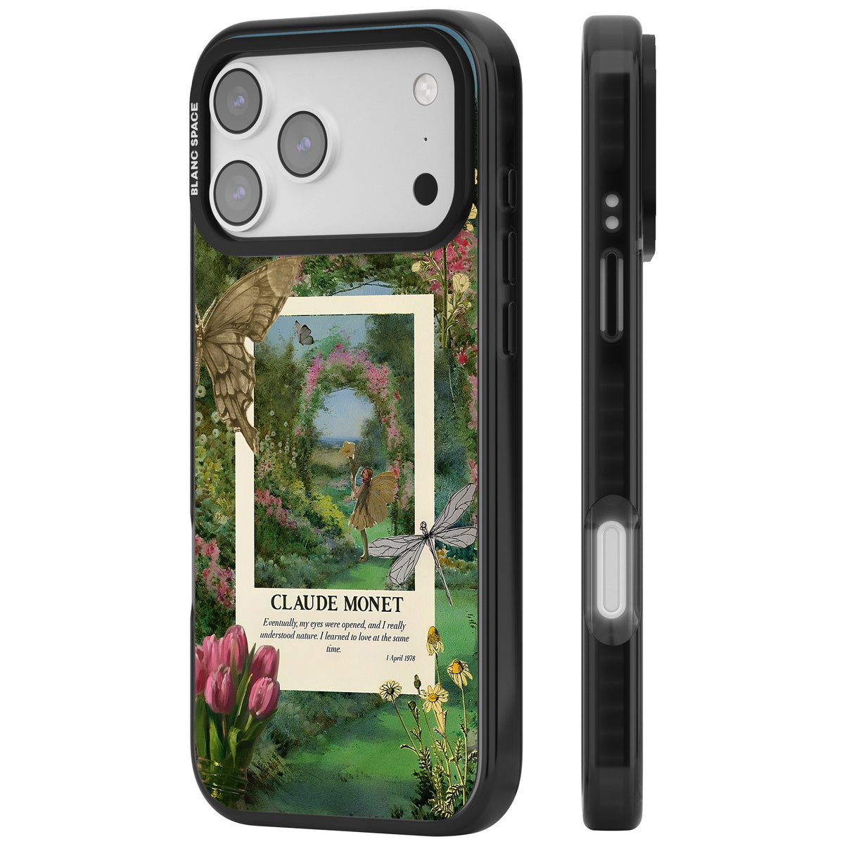 Monet Fairy Garden iPhone 17 Pro Max Impact Black Phone Case side