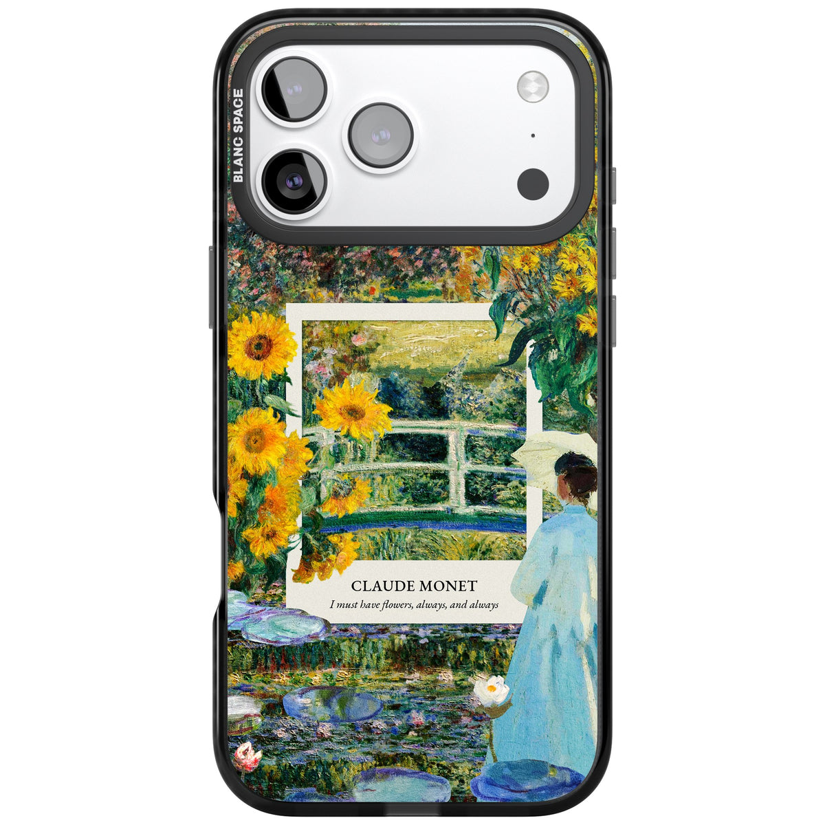 Monet Garden Bridge iPhone 17 Pro Max Impact Black Phone Case front
