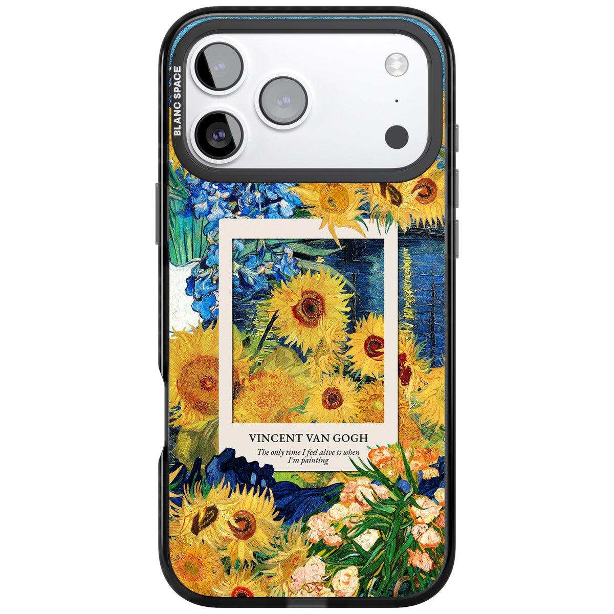 Van Gogh Sunflowers iPhone 17 Pro Max Impact Black Phone Case front