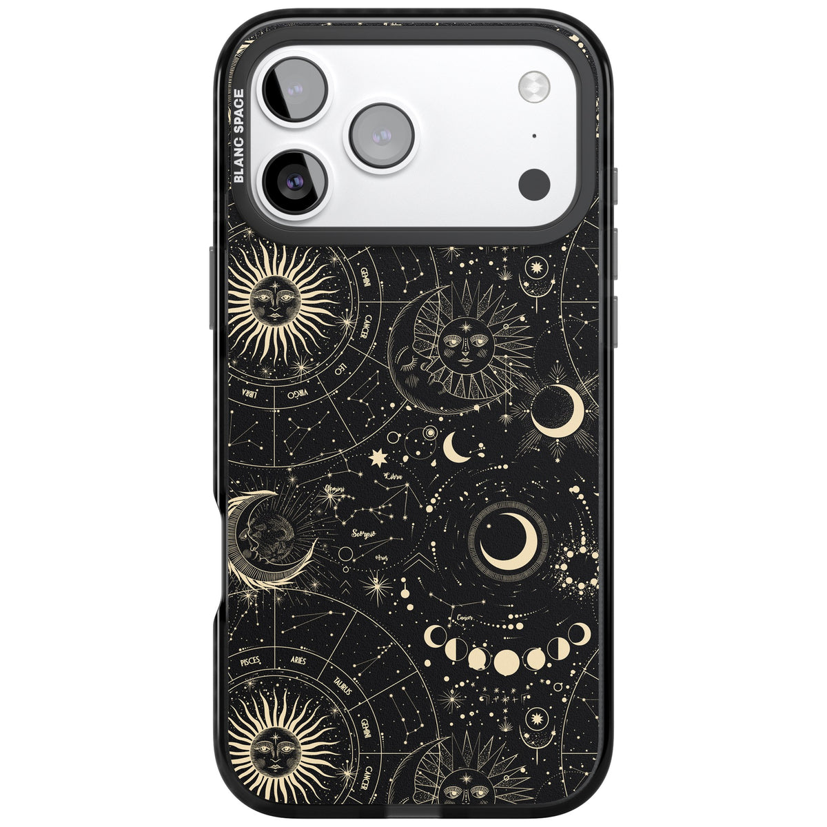 Celestial Cipher iPhone 17 Pro Max Impact Black Phone Case front