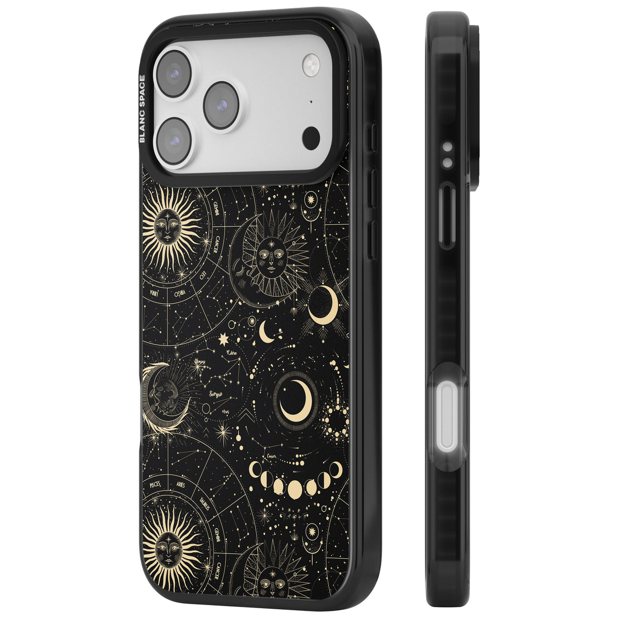Celestial Cipher iPhone 17 Pro Max Impact Black Phone Case side