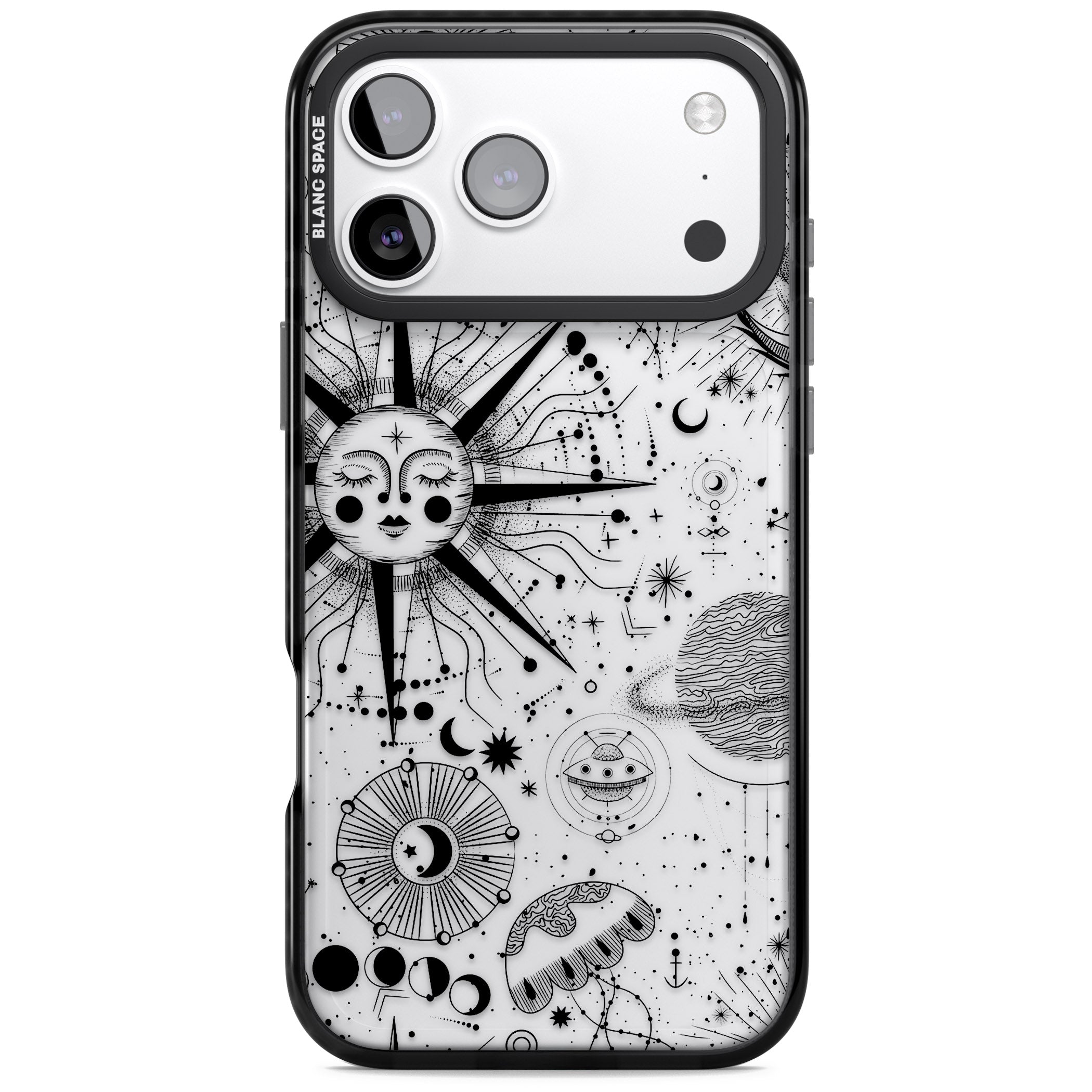 Cosmic Sun Zodiac iPhone 17 Pro Impact Black Phone Case