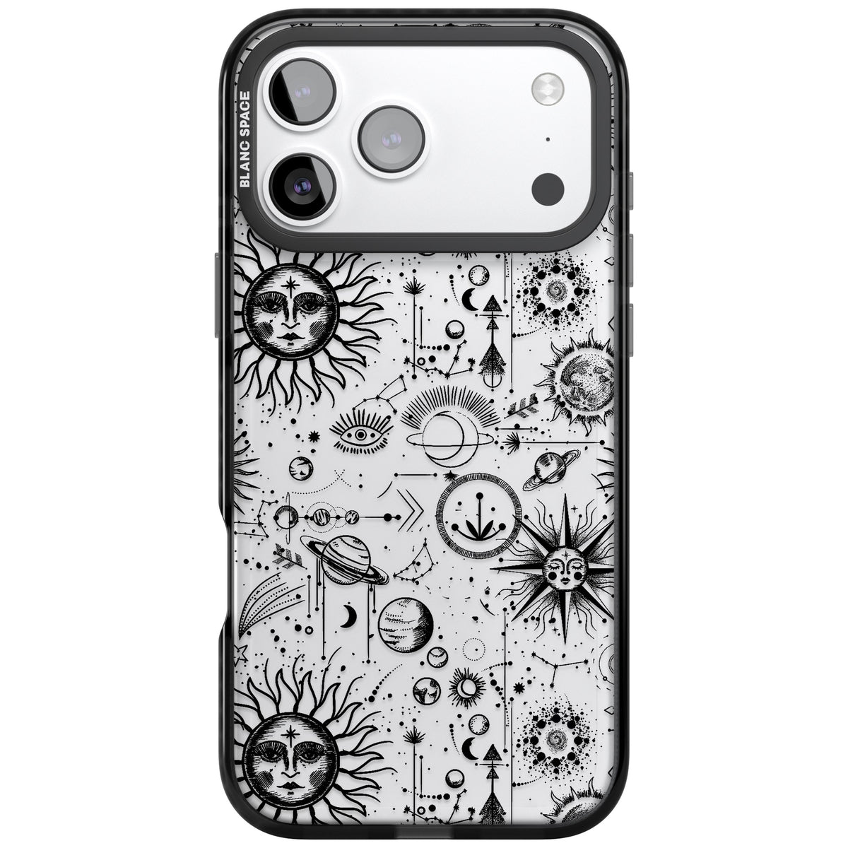 Cosmic Cartography iPhone 17 Pro Max Impact Black Phone Case front