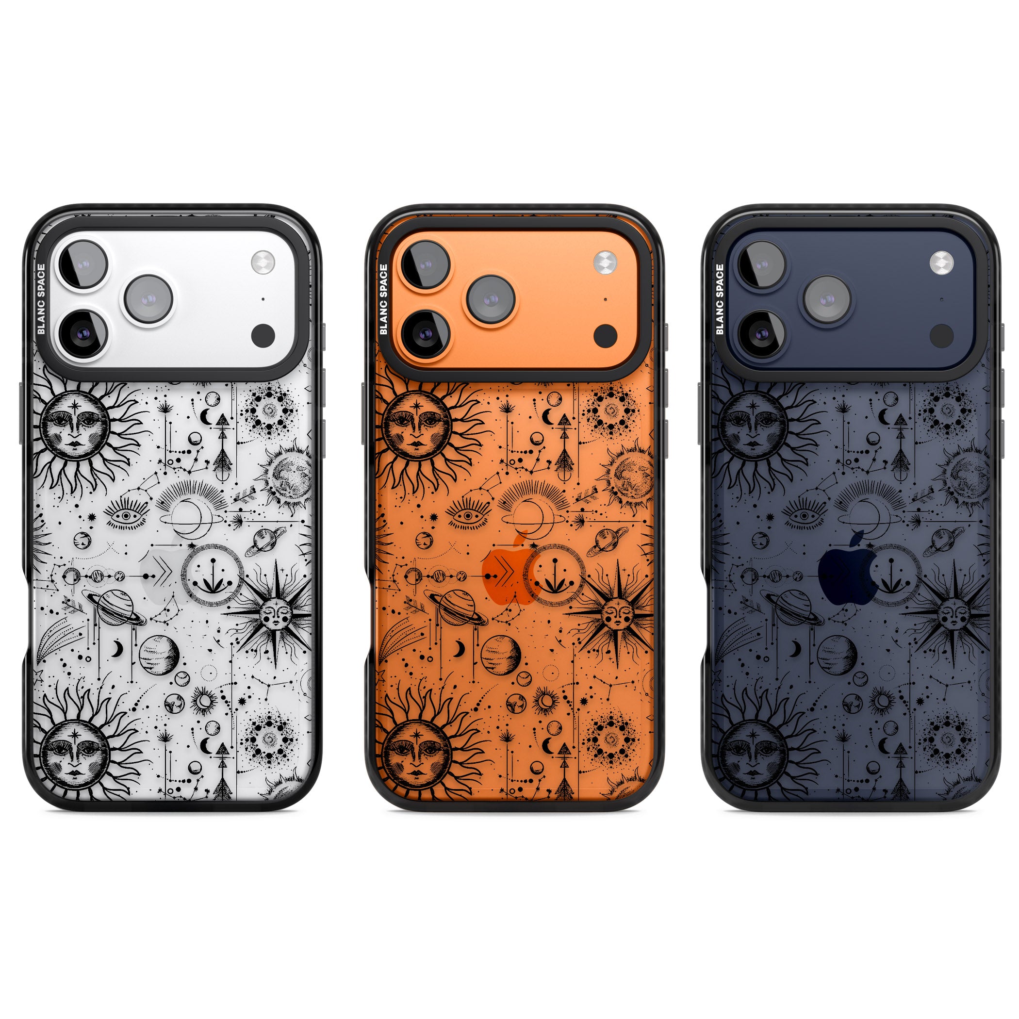Cosmic Sun & Planets Zodiac iPhone 17 Pro Impact Black Phone Case APT Impact Protection