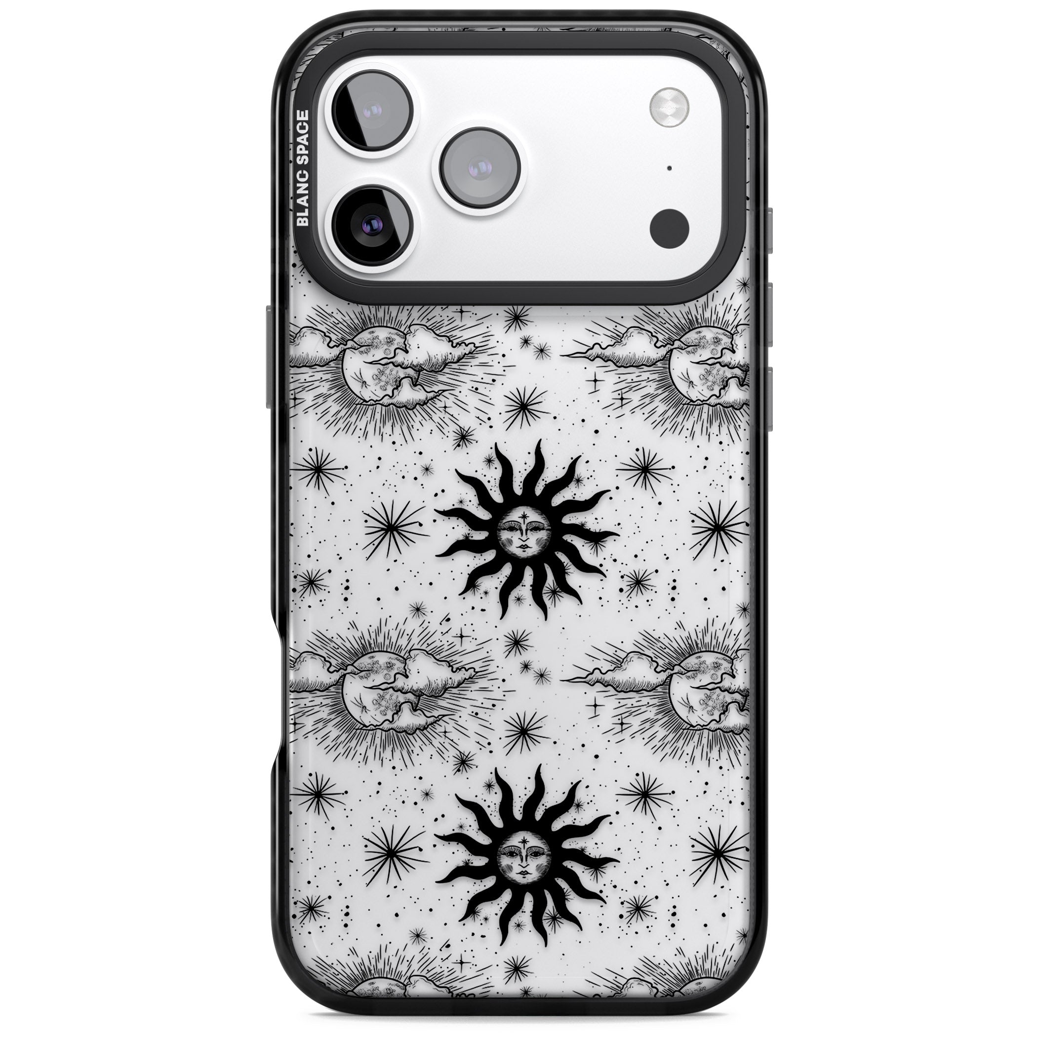 Vintage Sun & Moon iPhone 17 Pro Impact Black Phone Case