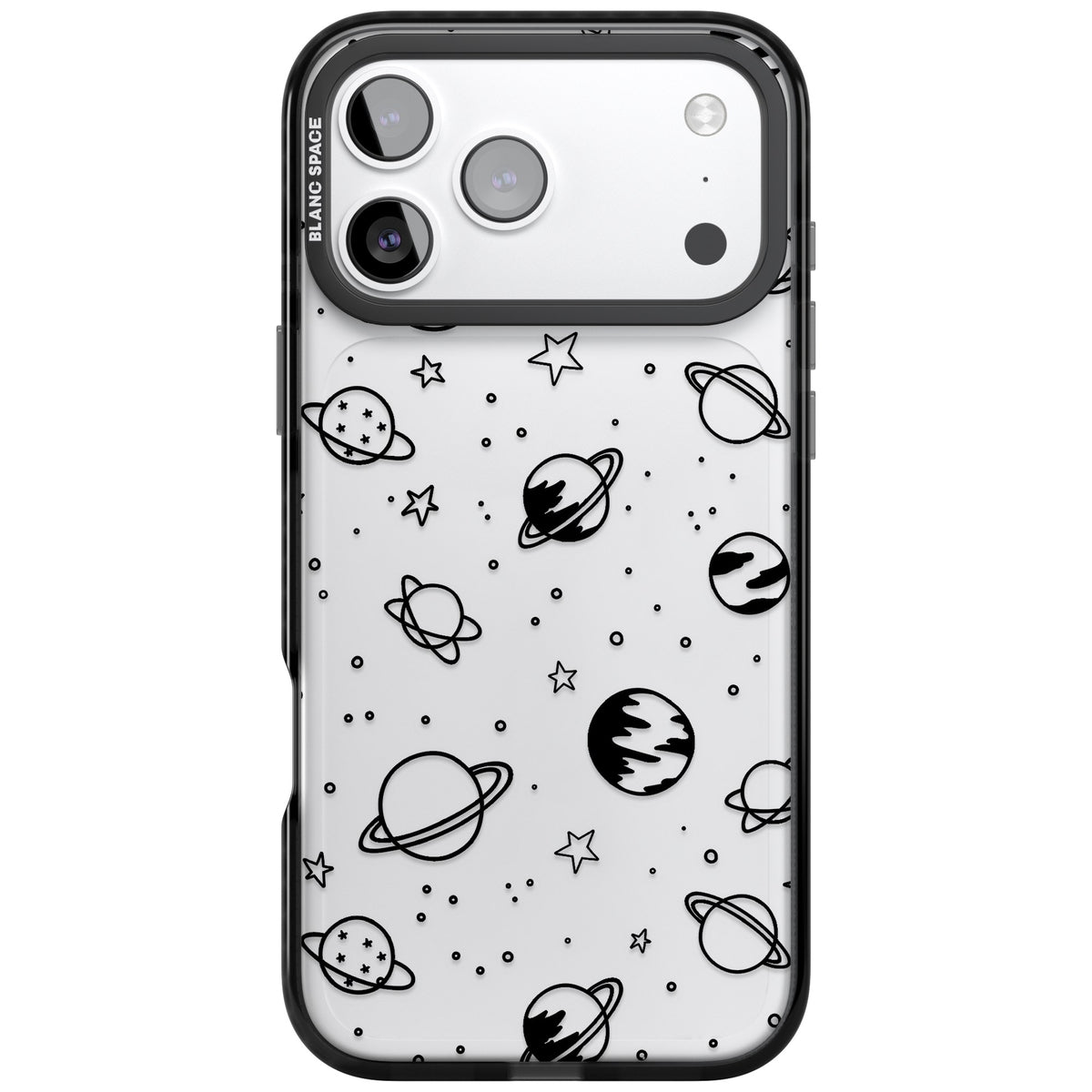 Black Cosmic iPhone 17 Pro Max Impact Black Phone Case front