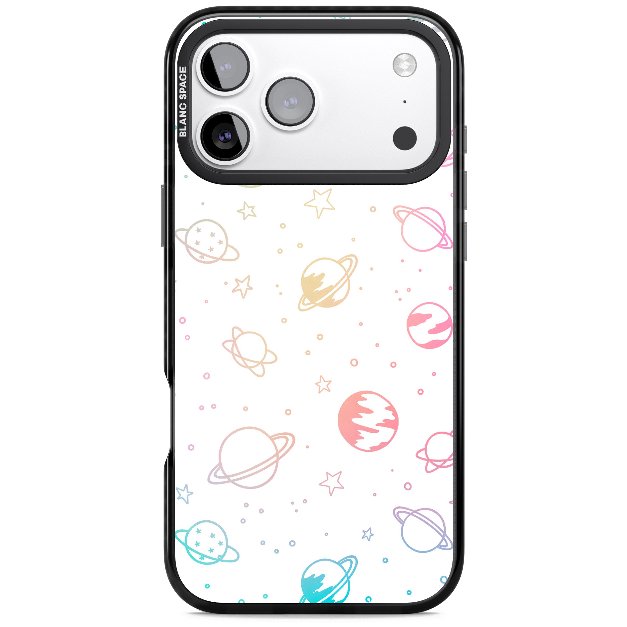 Pastel Cosmic Galaxy iPhone 17 Pro Impact Black Phone Case
