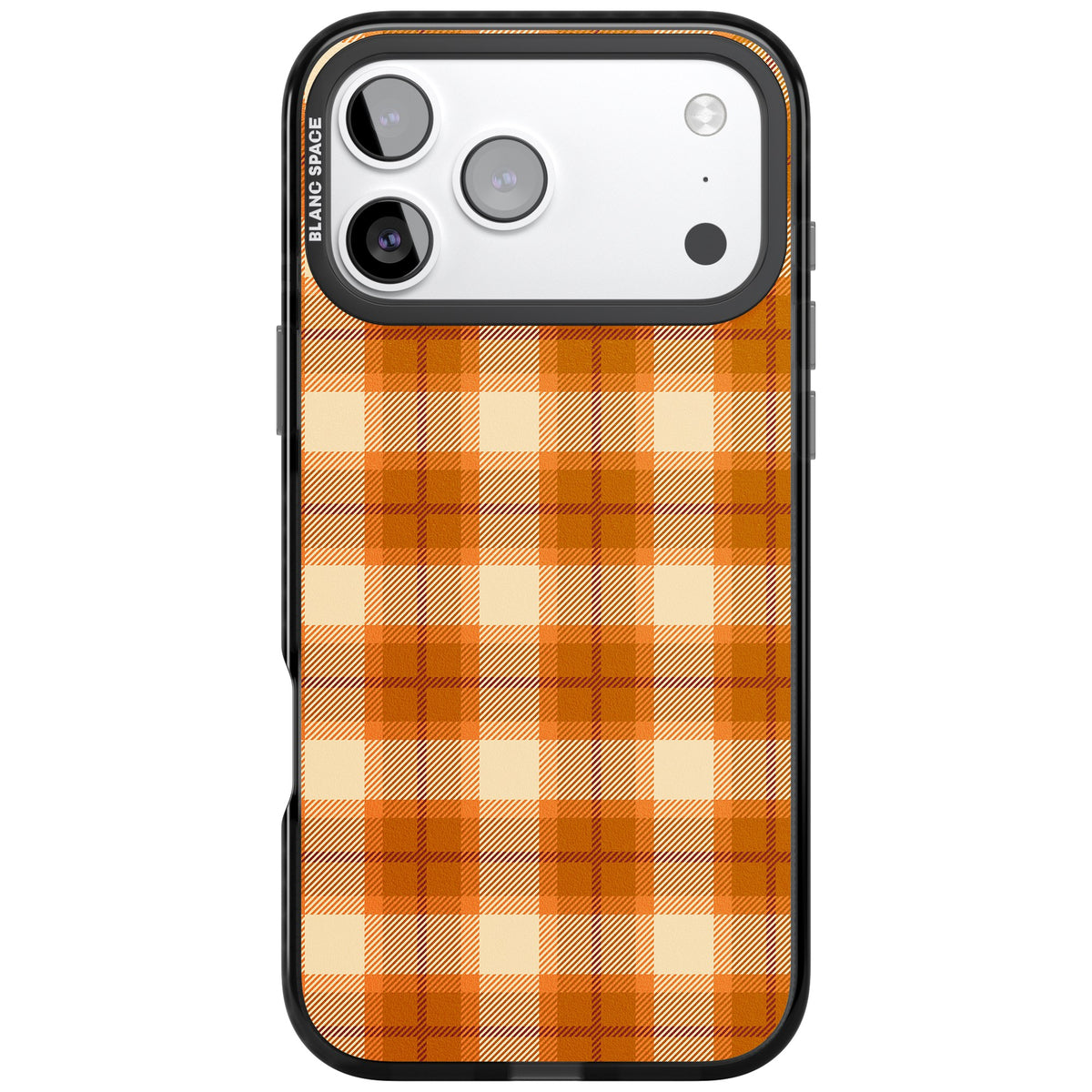 Pumpkin Plaid iPhone 17 Pro Max Impact Black Phone Case front