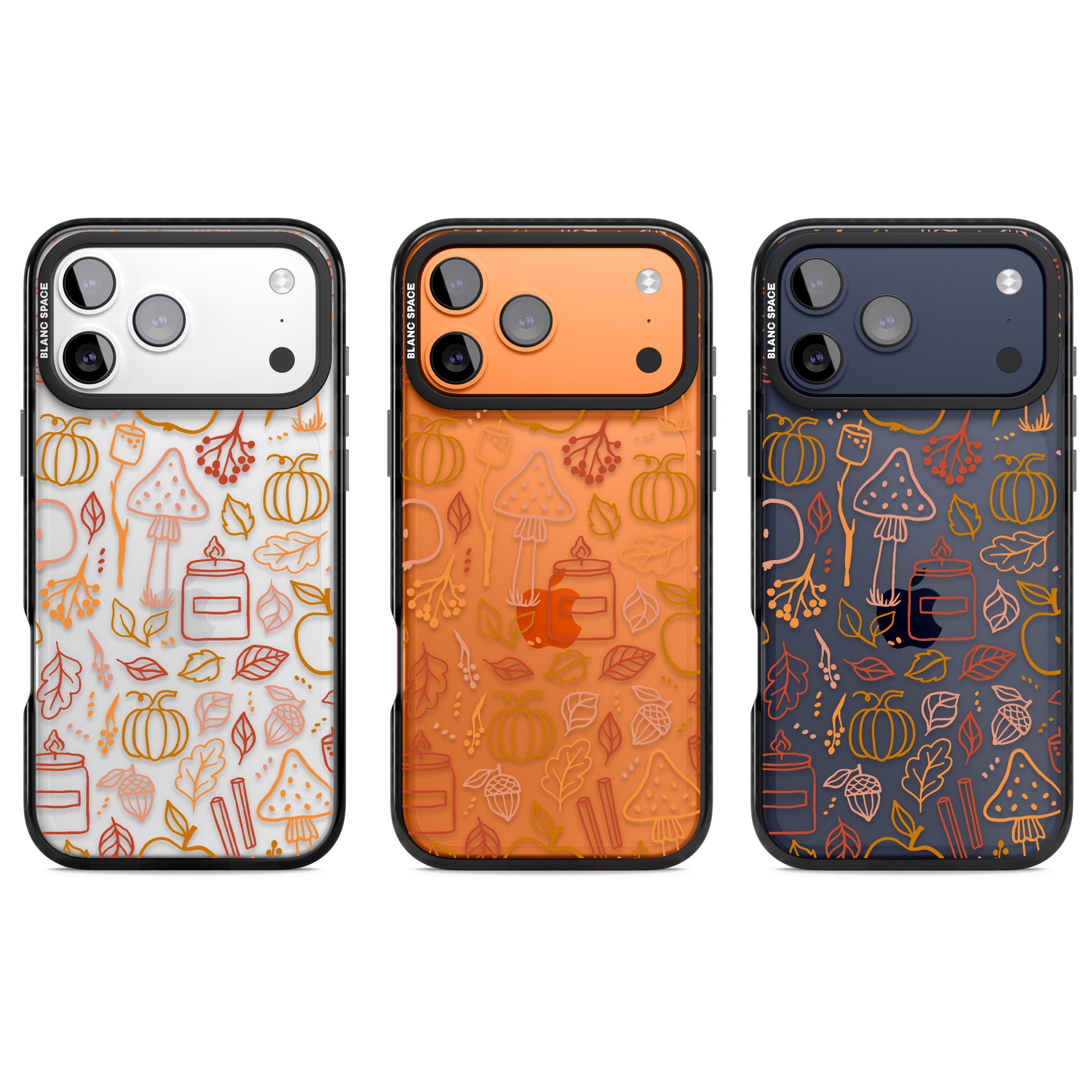 Autumn Line Pattern iPhone 17 Pro Impact Black Phone Case APT Impact Protection