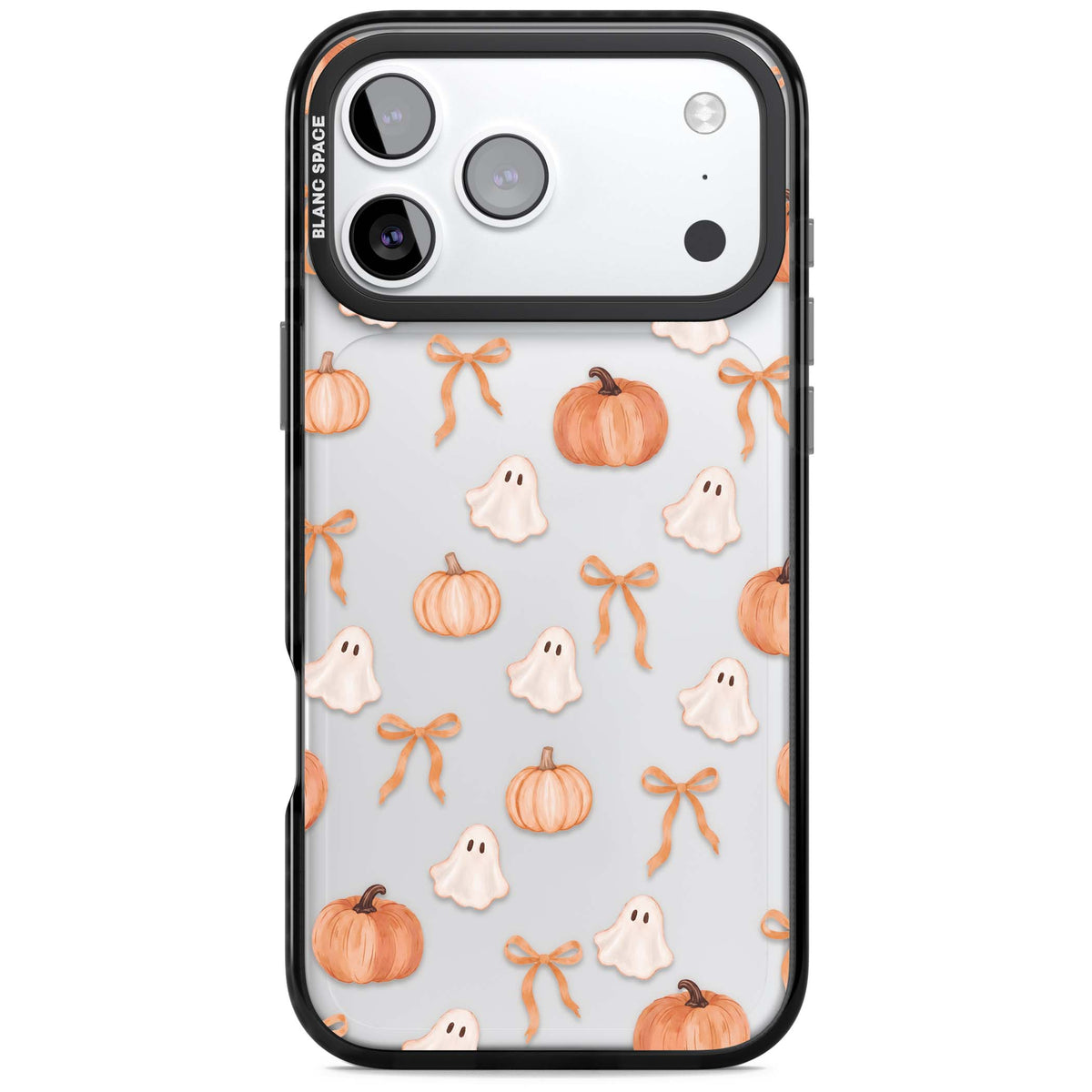 Bows, Ghosts & Pumpkins coquette iPhone case | Clear Impact case for iPhone 17 Pro, iPhone 17 Pro Max