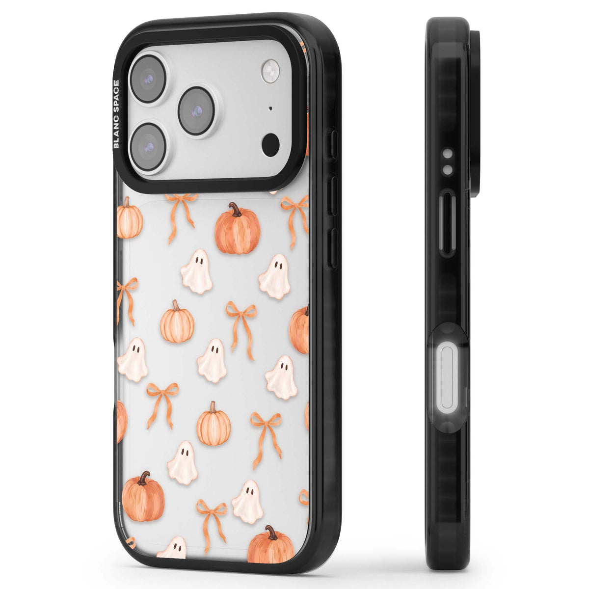 Bows, Ghosts & Pumpkins coquette iPhone case | Clear Impact case for iPhone 17 Pro, iPhone 17 Pro Max