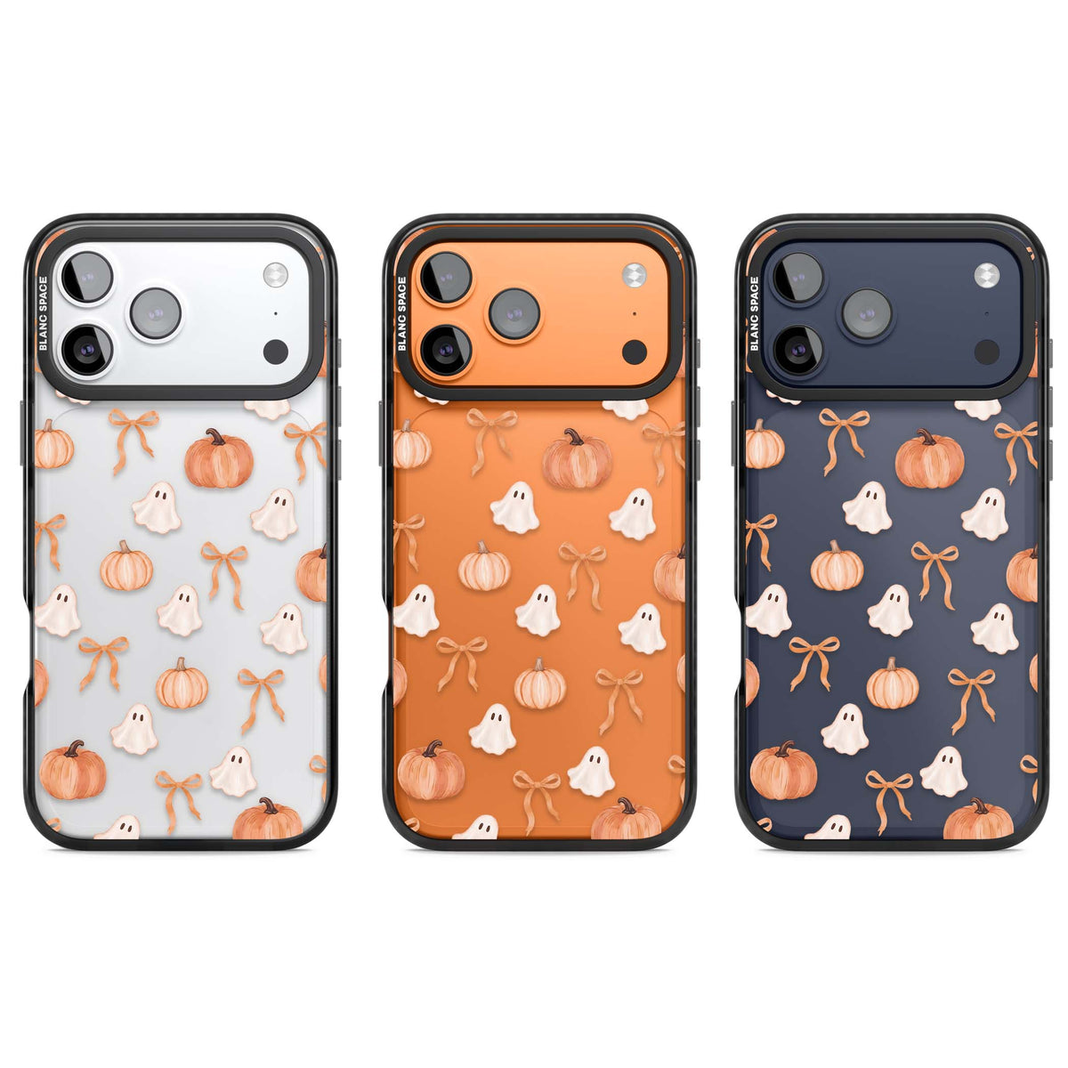 Bows, Ghosts & Pumpkins coquette iPhone case | Clear Impact case for iPhone 17 Pro, iPhone 17 Pro Max