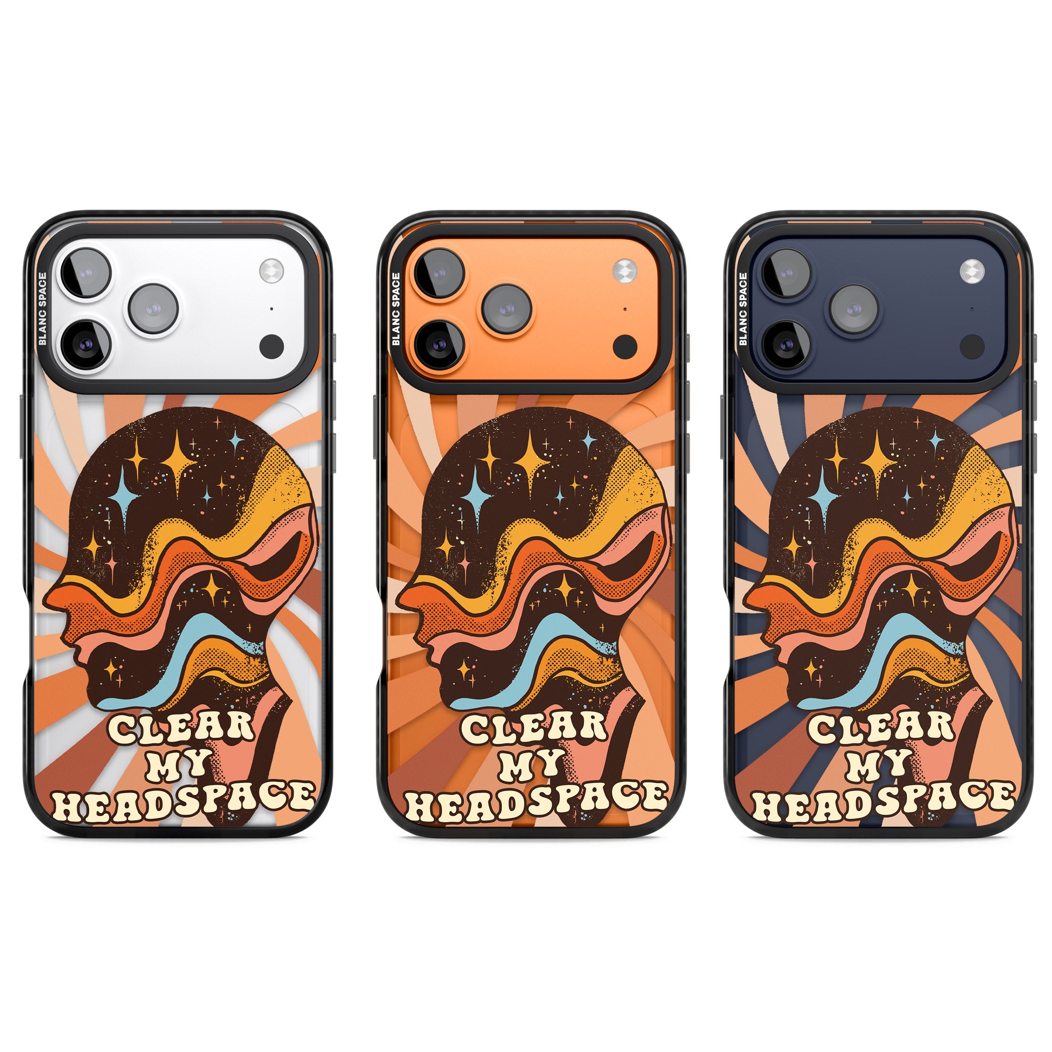 Clear My Headspace iPhone 17 Pro Impact Black Phone Case APT Impact Protection