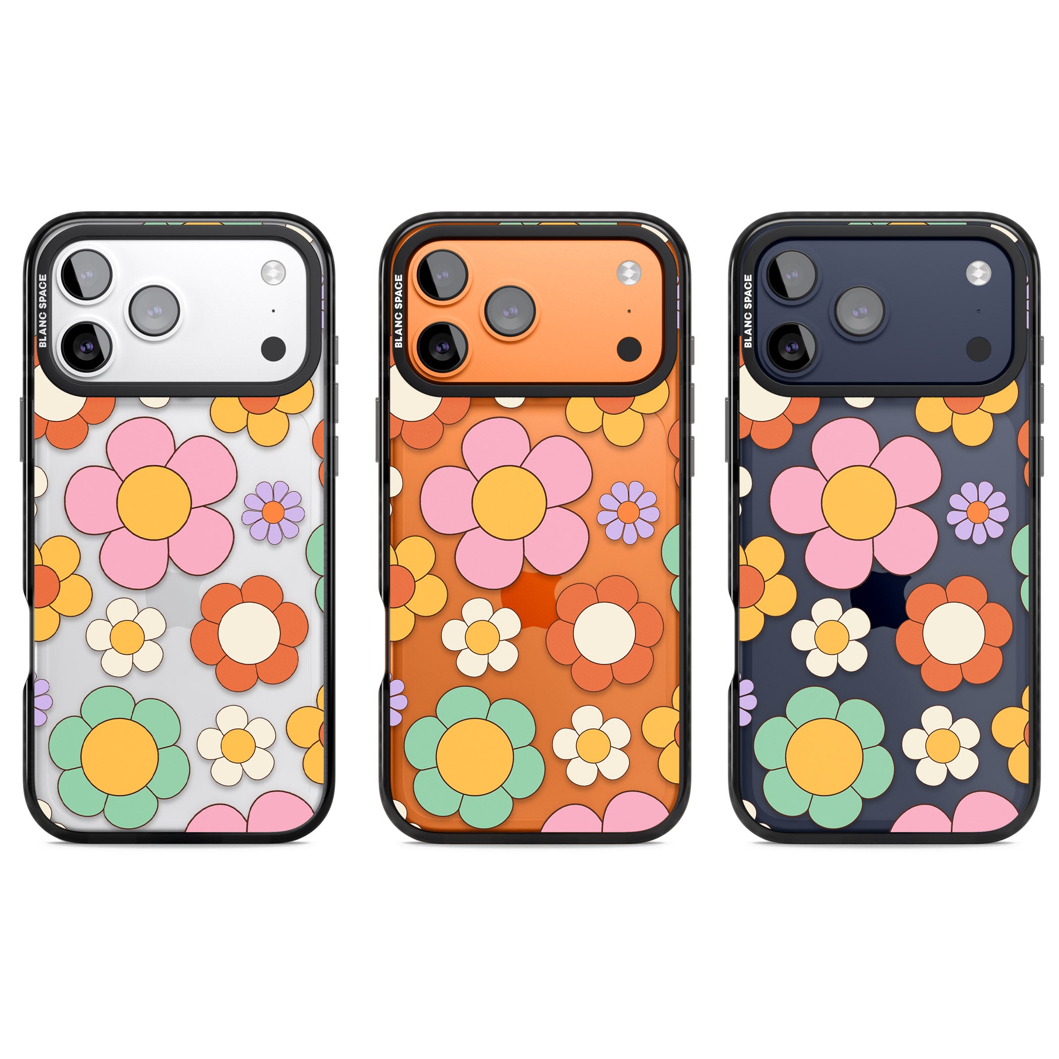 Groovy Blossoms iPhone 17 Pro Impact Black Phone Case APT Impact Protection