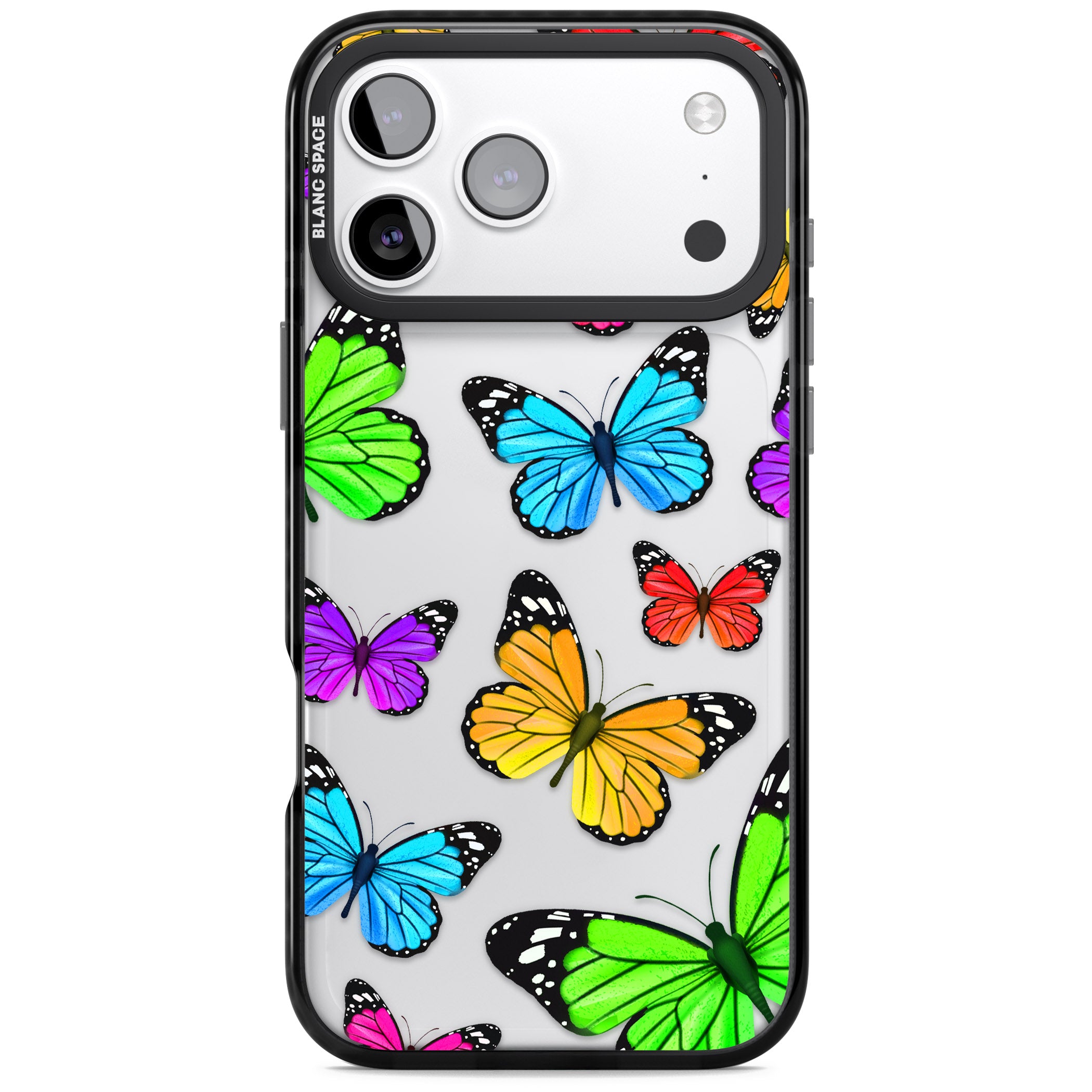 Vibrant Butterflies iPhone 17 Pro Impact Black Phone Case