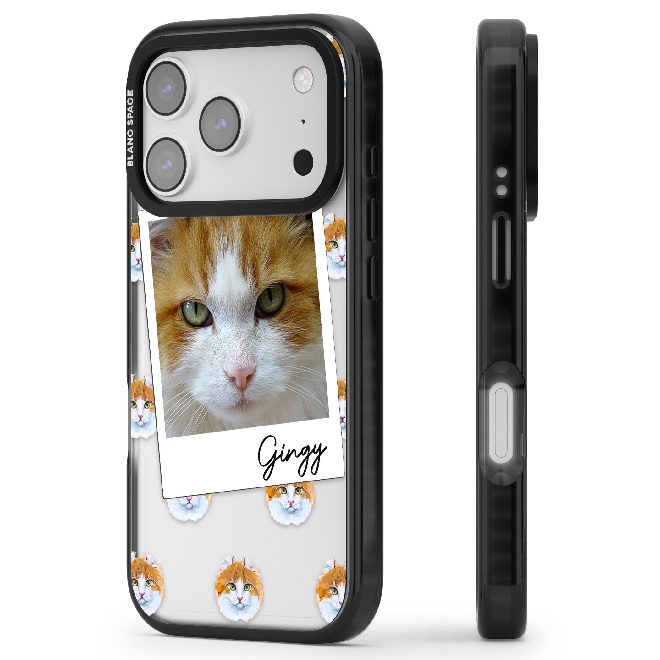 Personalised American Curl Photo iPhone 17 Pro Impact Black Phone Case Side Profile