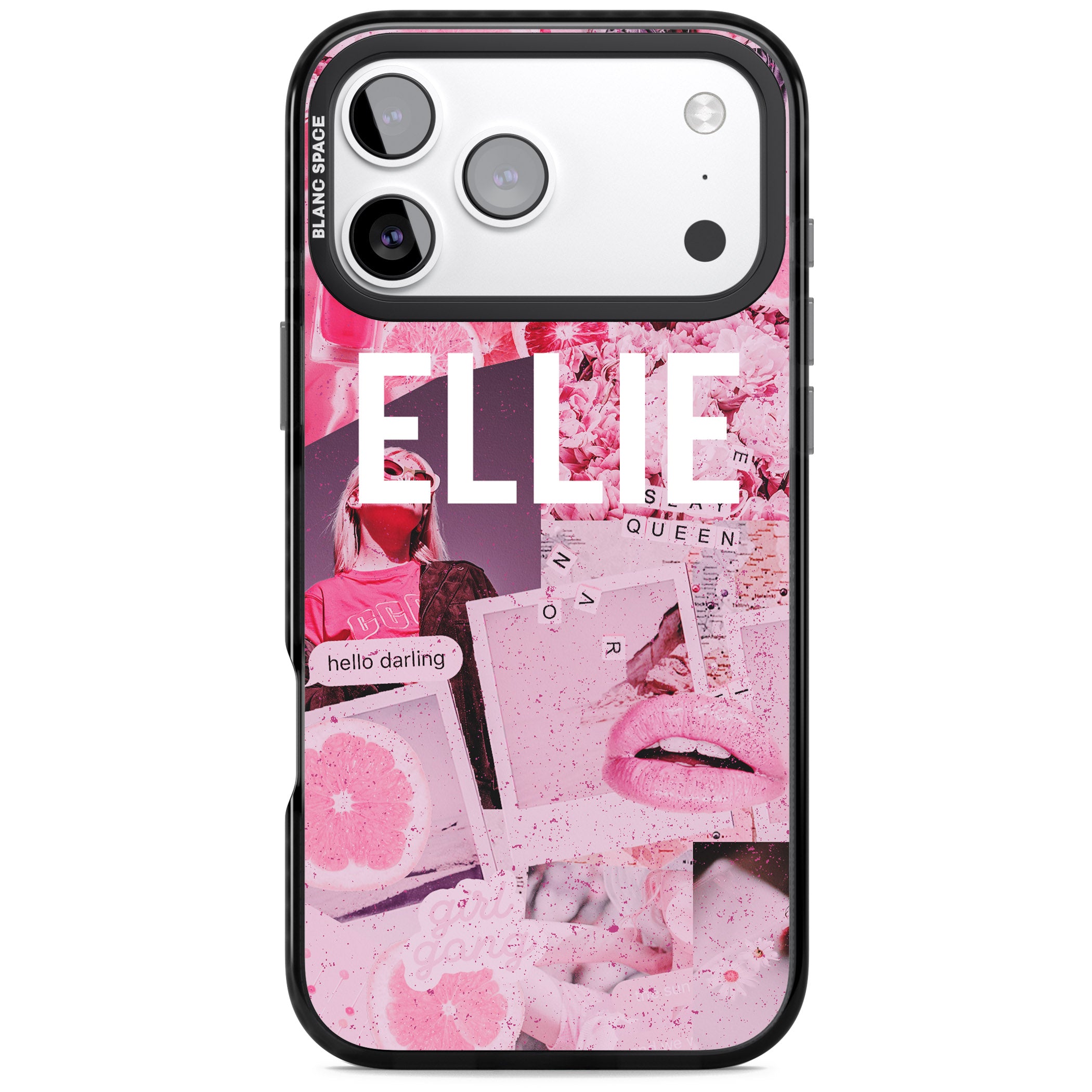Personalised Sweet Pink Collage iPhone 17 Pro Impact Black Phone Case