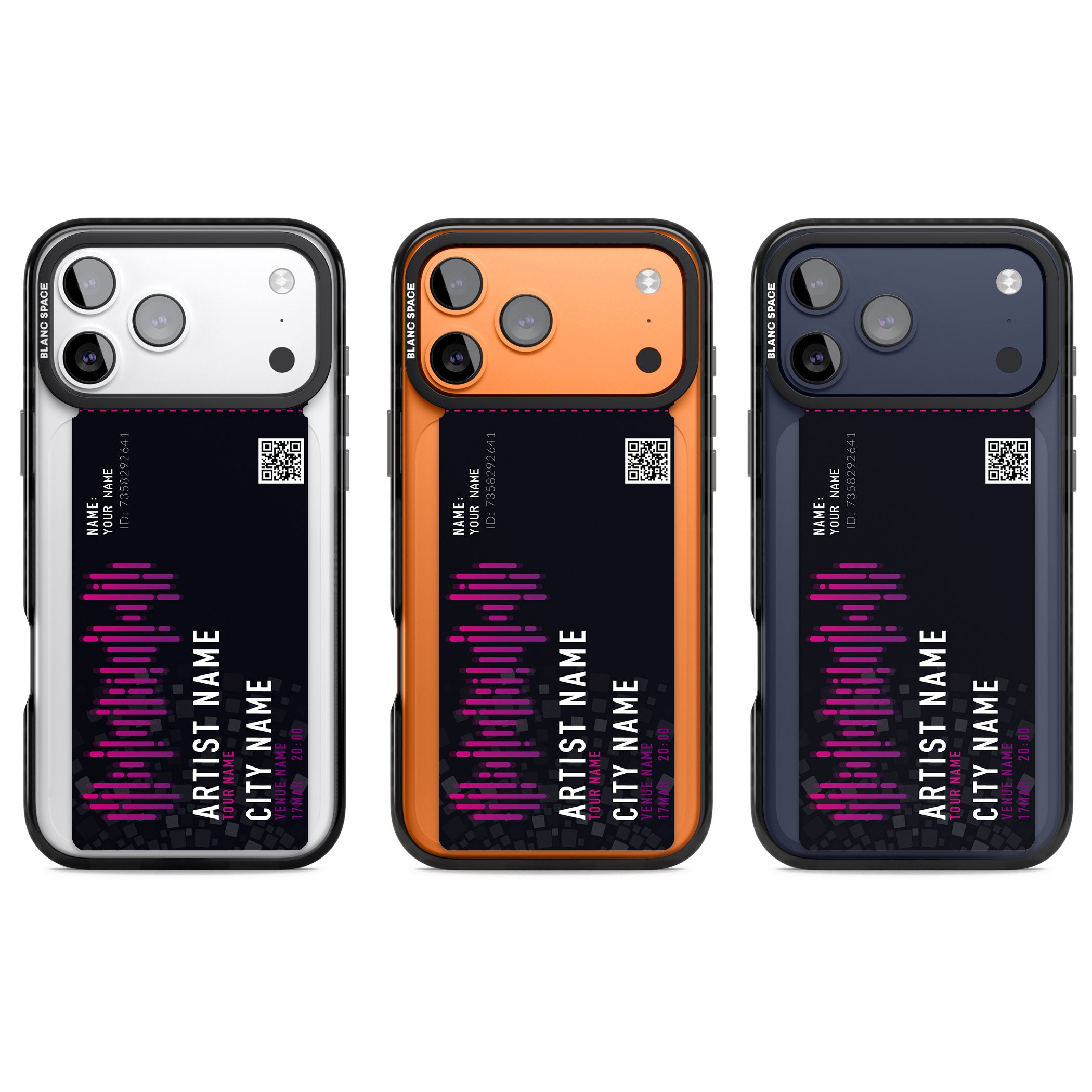 Personalised Concert Ticket iPhone 17 Pro Impact Black Phone Case APT Impact Protection