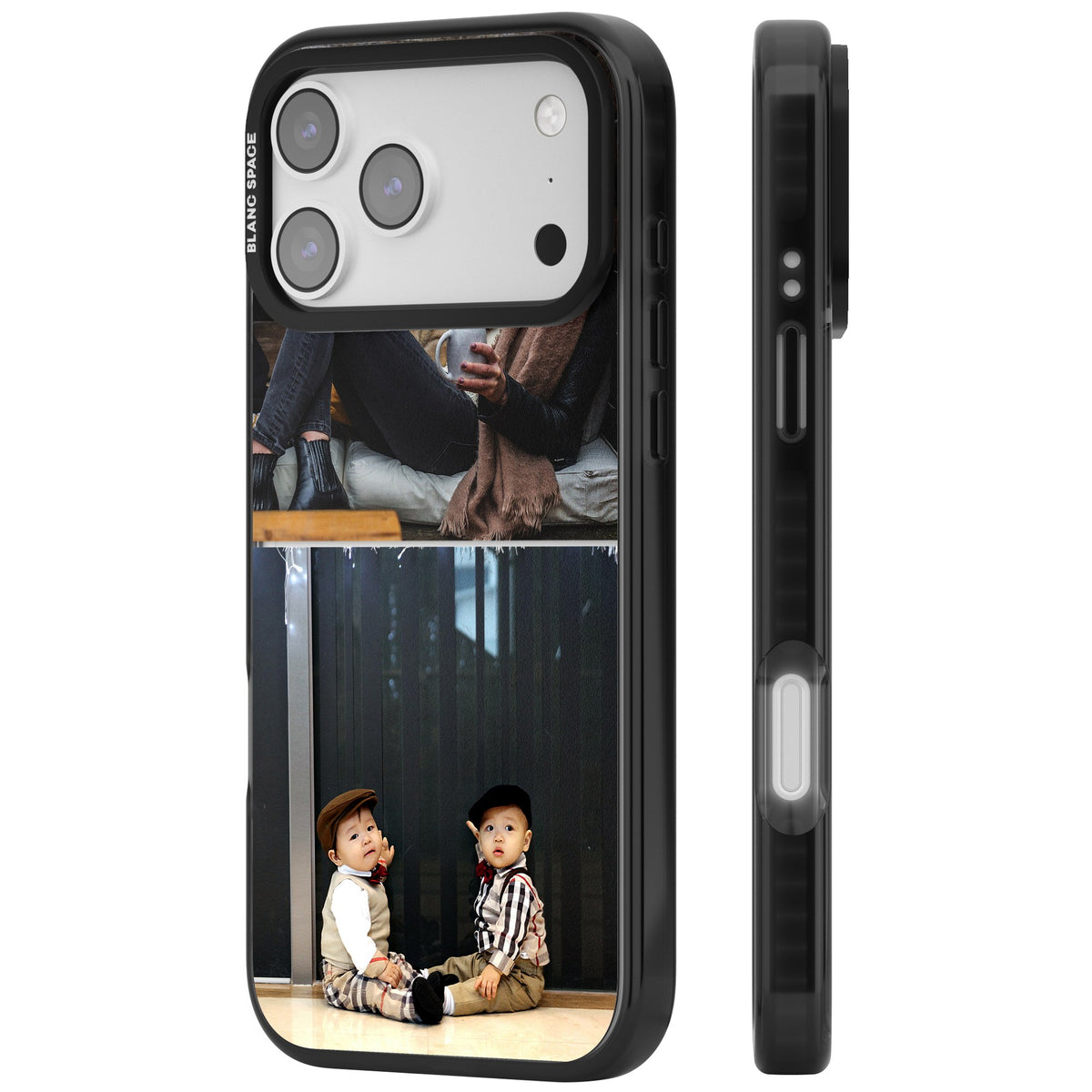 Personalised 2 Photo Grid iPhone 17 Pro Max Impact Black Phone Case side