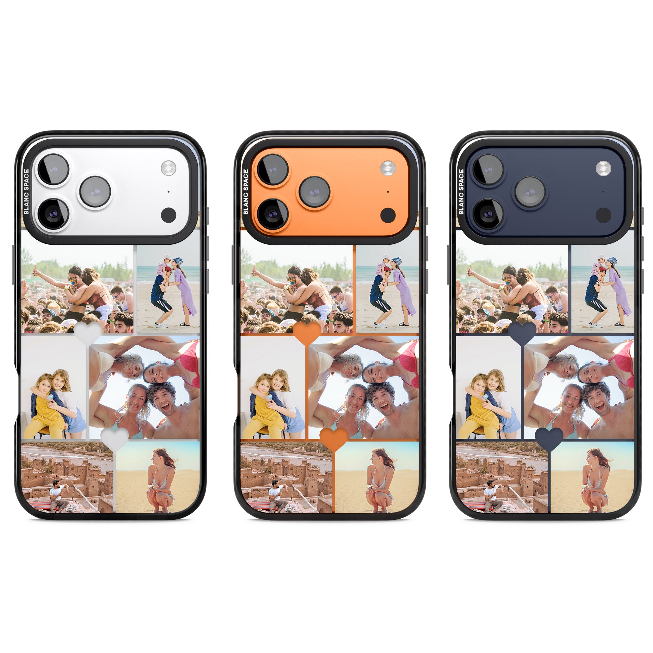 Personalised Heart Photo Grid iPhone 17 Pro Impact Black Phone Case APT Impact Protection