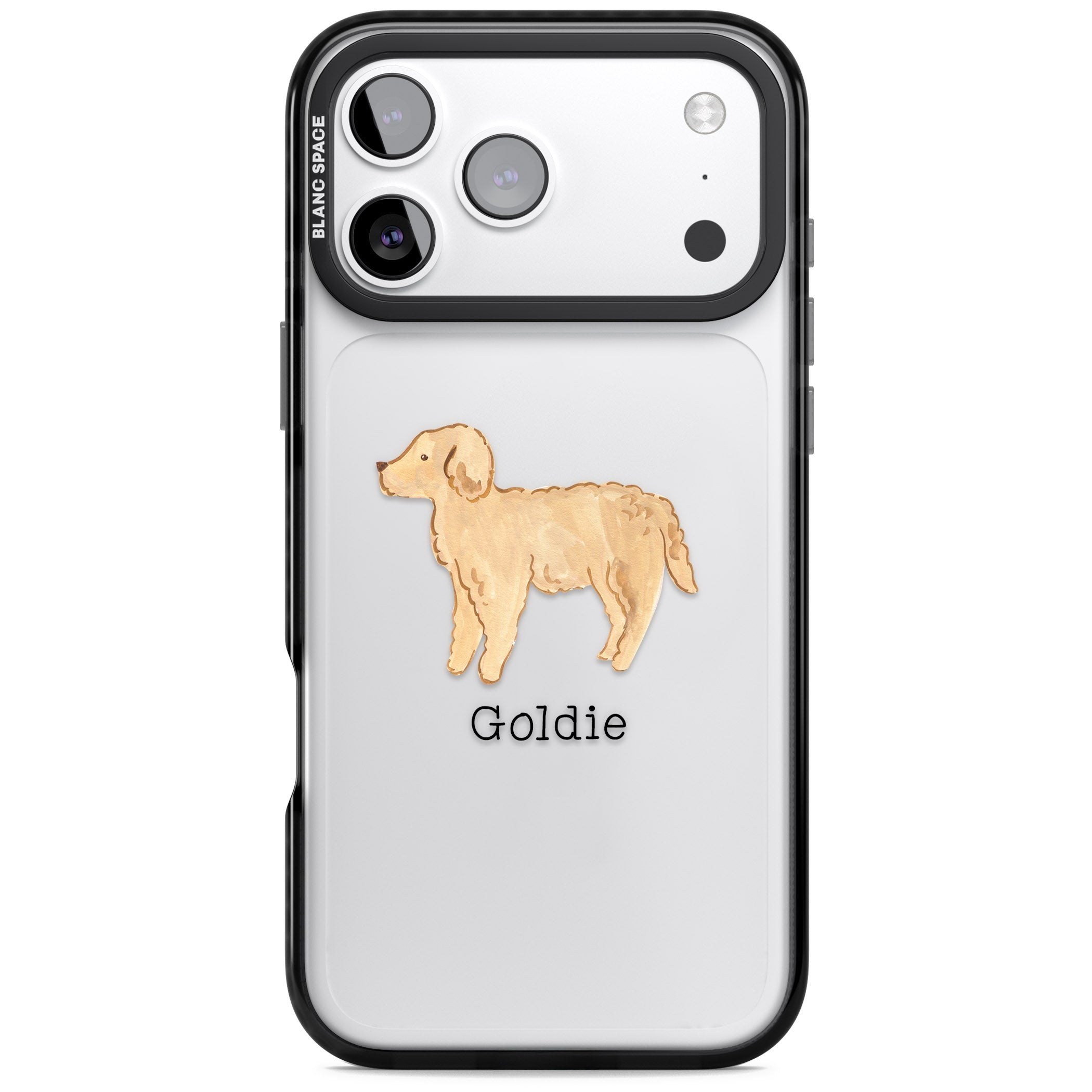 Personalised Goldendoodle iPhone 17 Pro Impact Black Phone Case