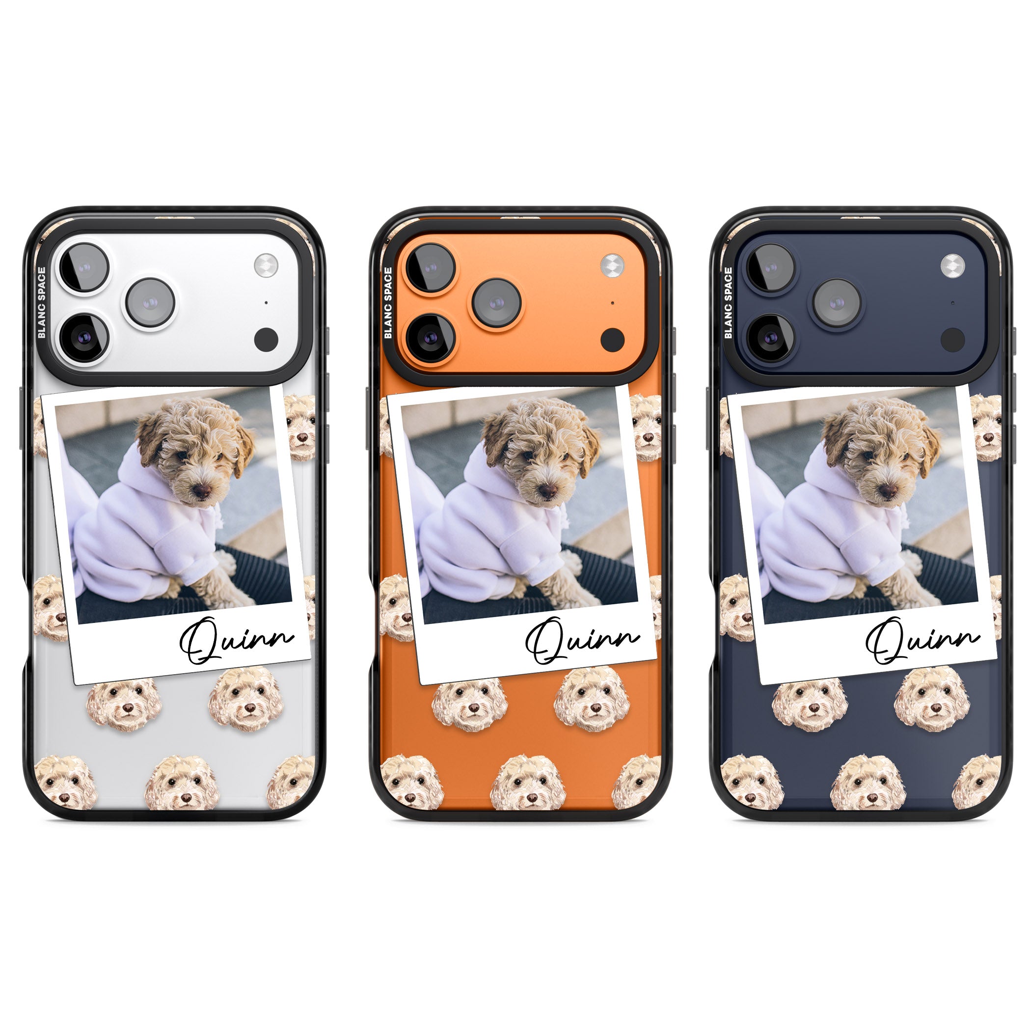 Personalised Cream Cockapoo Instant Camera Photo iPhone 17 Pro Impact Black Phone Case APT Impact Protection