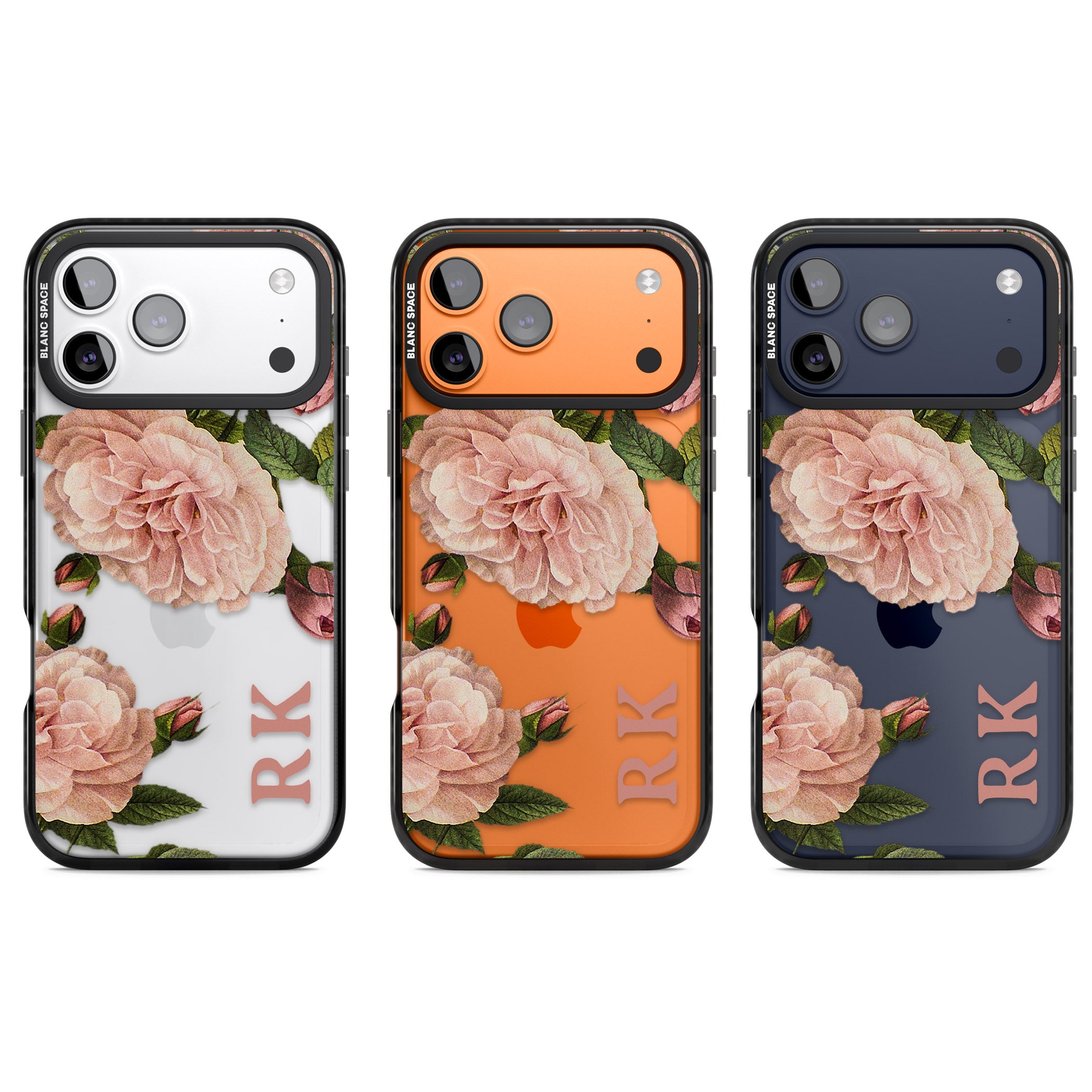 Personalised Vintage Floral iPhone 17 Pro Impact Black Phone Case APT Impact Protection