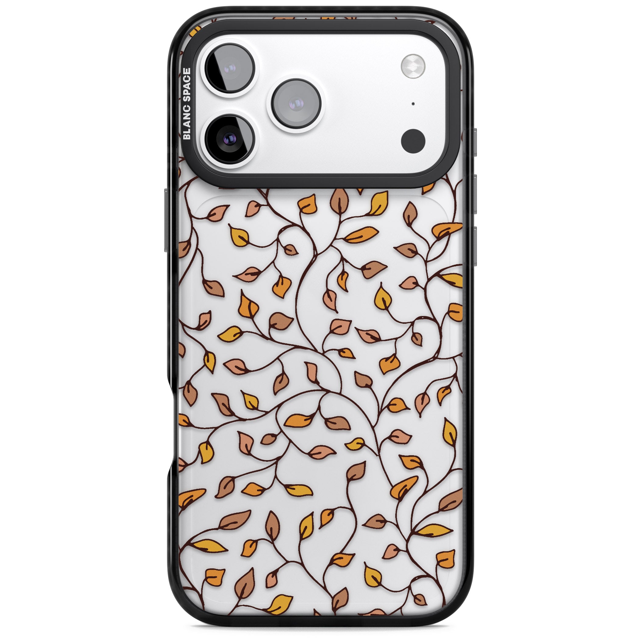 Personalised Autumn Leaves Pattern iPhone 17 Pro Impact Black Phone Case