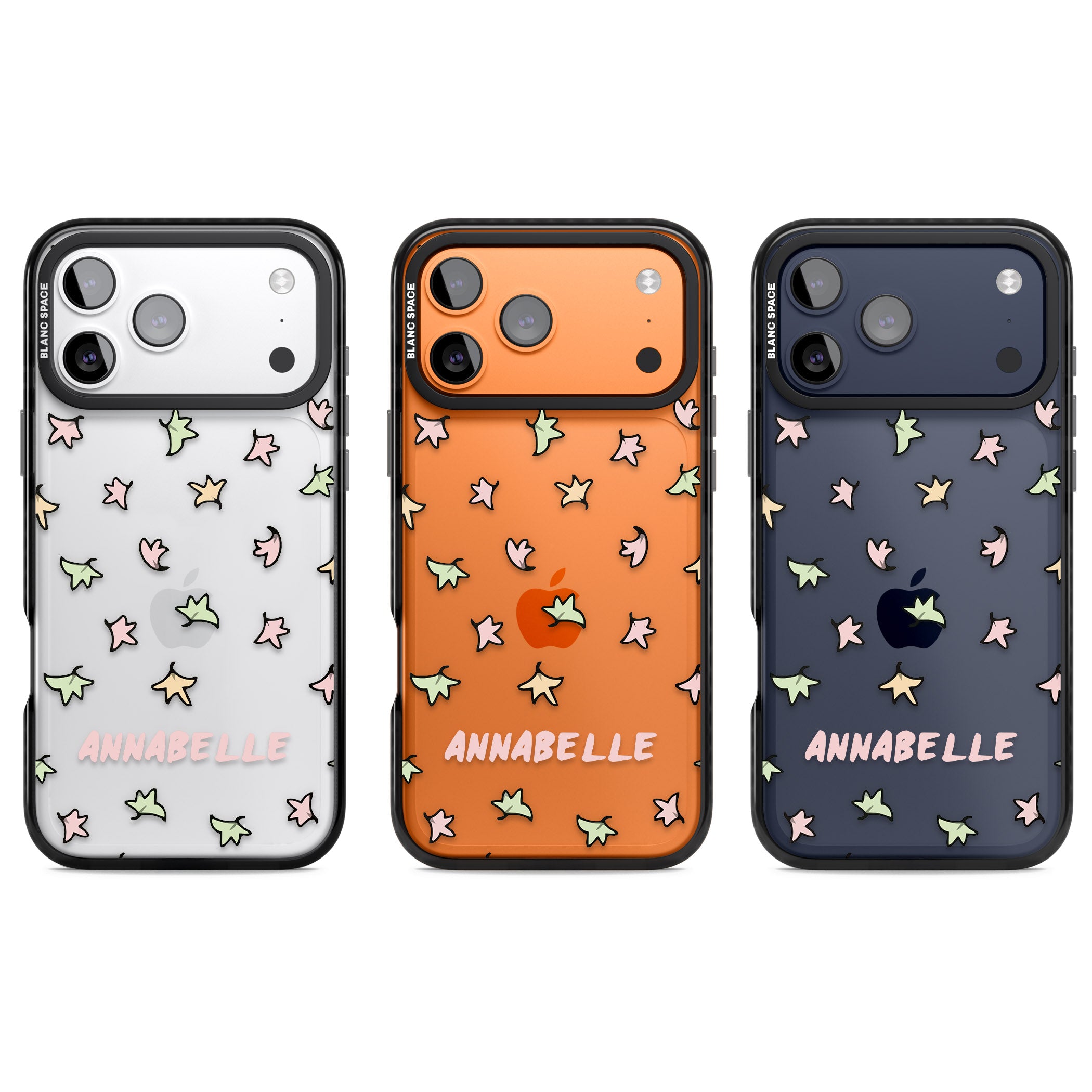 Personalised Heartstopper Leaves Pattern iPhone 17 Pro Impact Black Phone Case APT Impact Protection