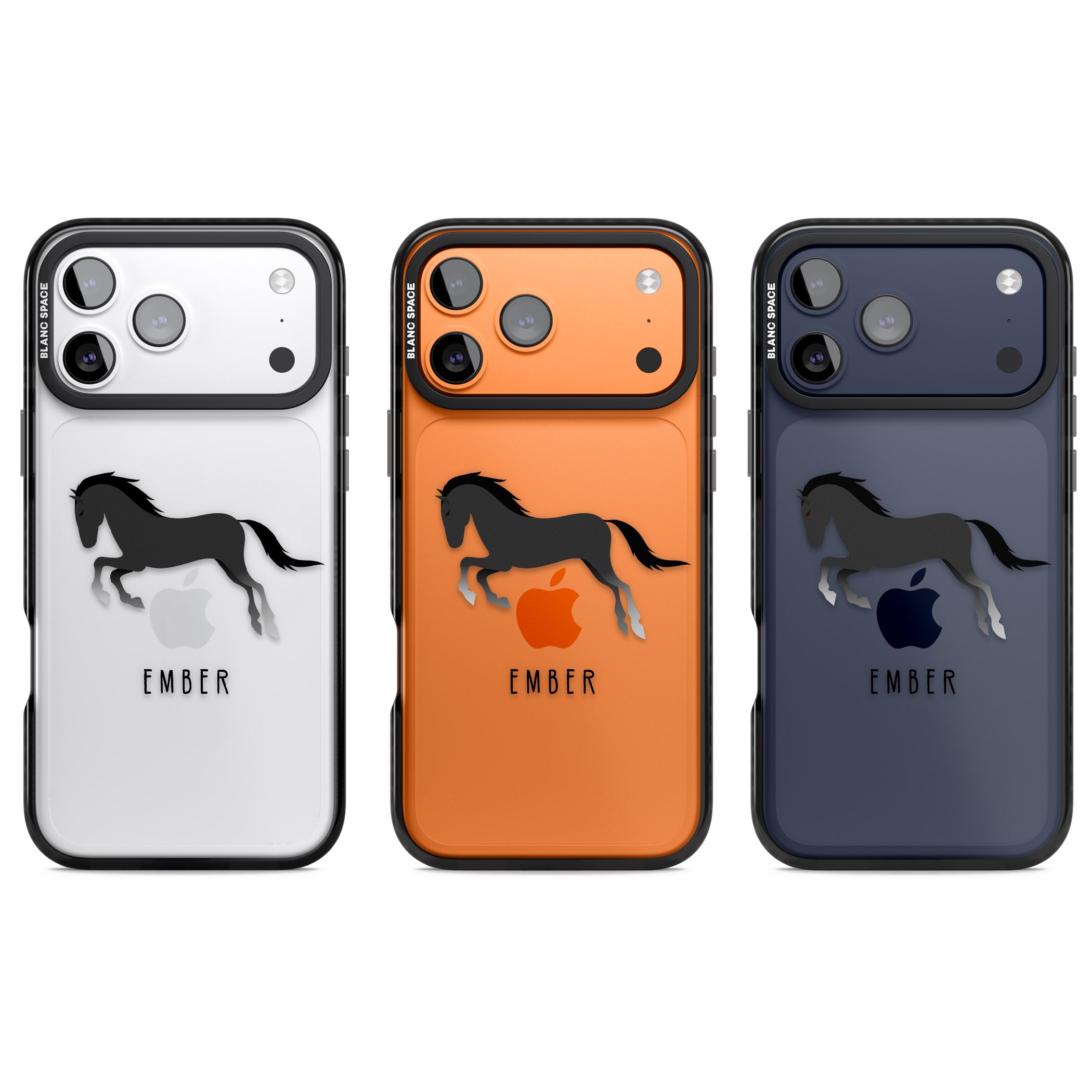 Personalised Black Horse iPhone 17 Pro Impact Black Phone Case APT Impact Protection