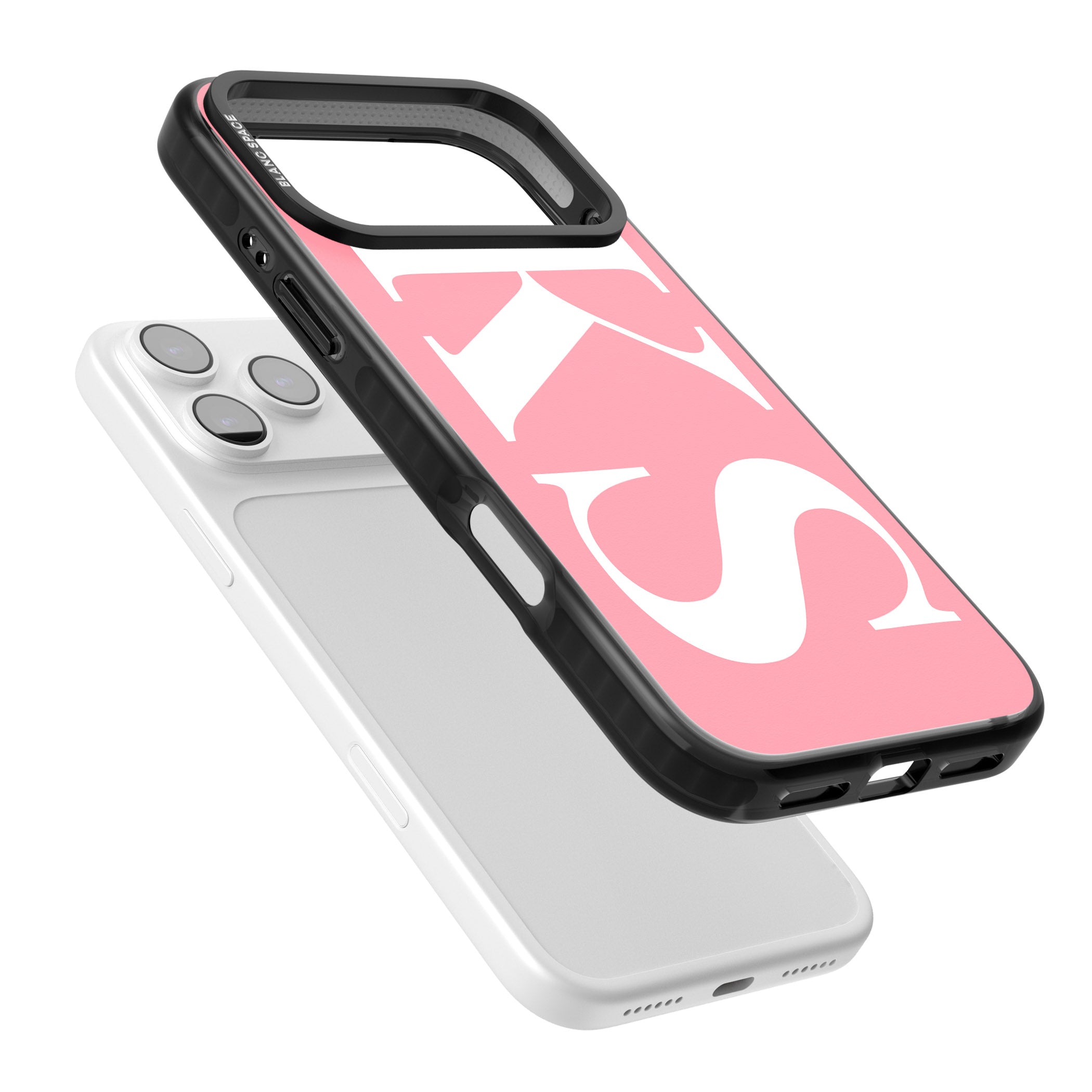 Personalised White & Pink Letters iPhone 17 Pro Impact Black Phone Case Colours