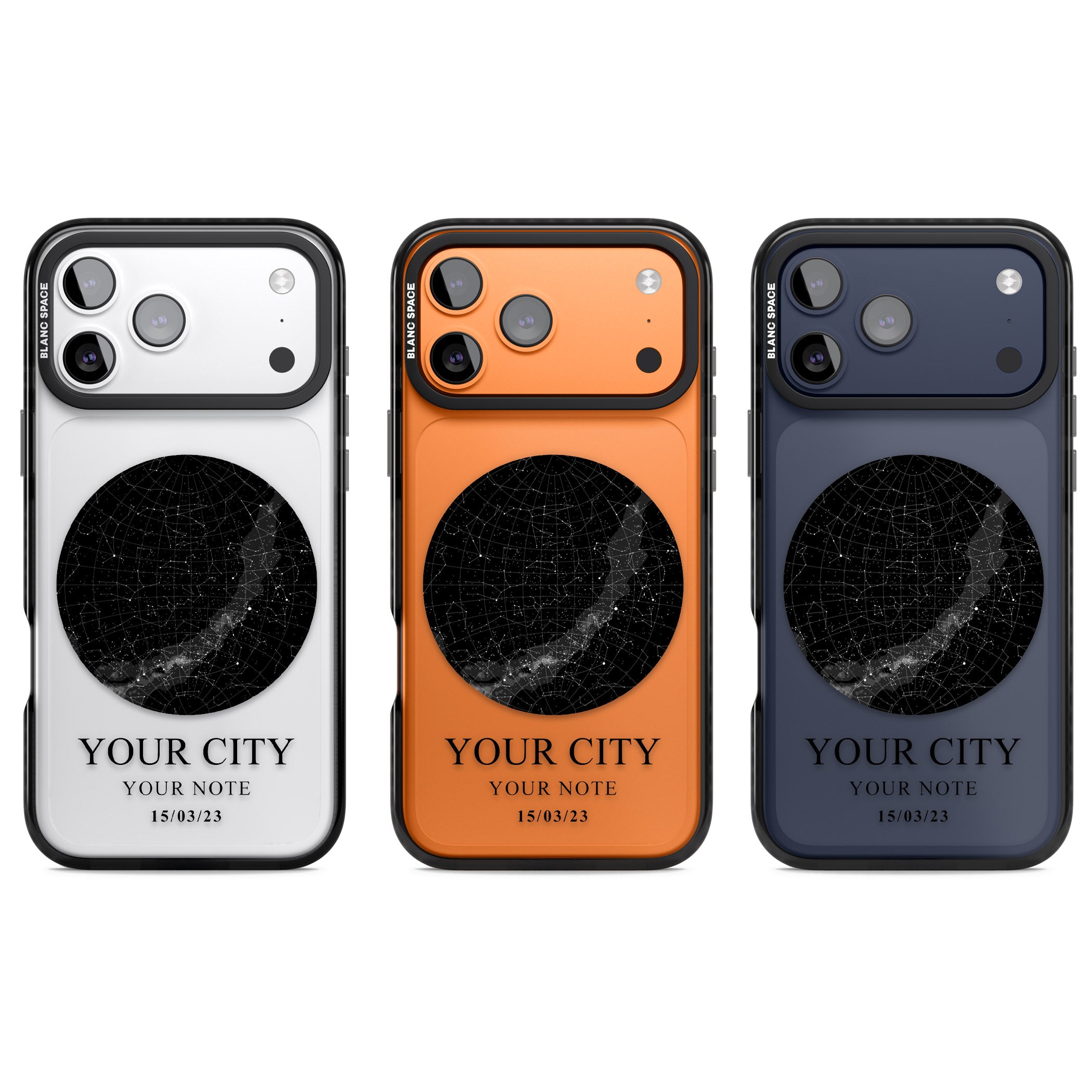 Personalised Star Map iPhone 17 Pro Impact Black Phone Case APT Impact Protection