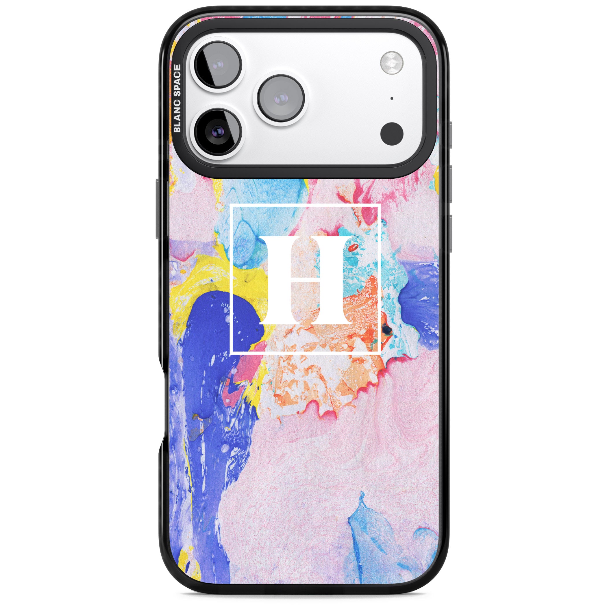 Personalised Pastel Marble Mix iPhone 17 Pro Impact Black Phone Case