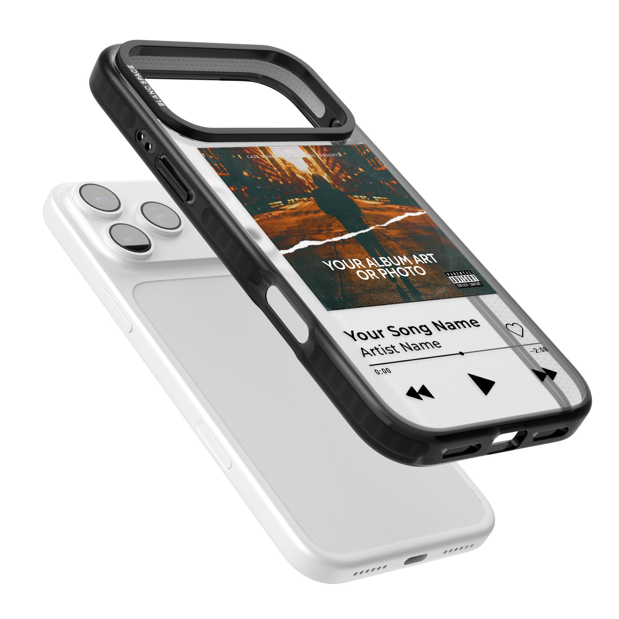 Personalised Album Art iPhone 17 Pro Impact Black Phone Case Colours