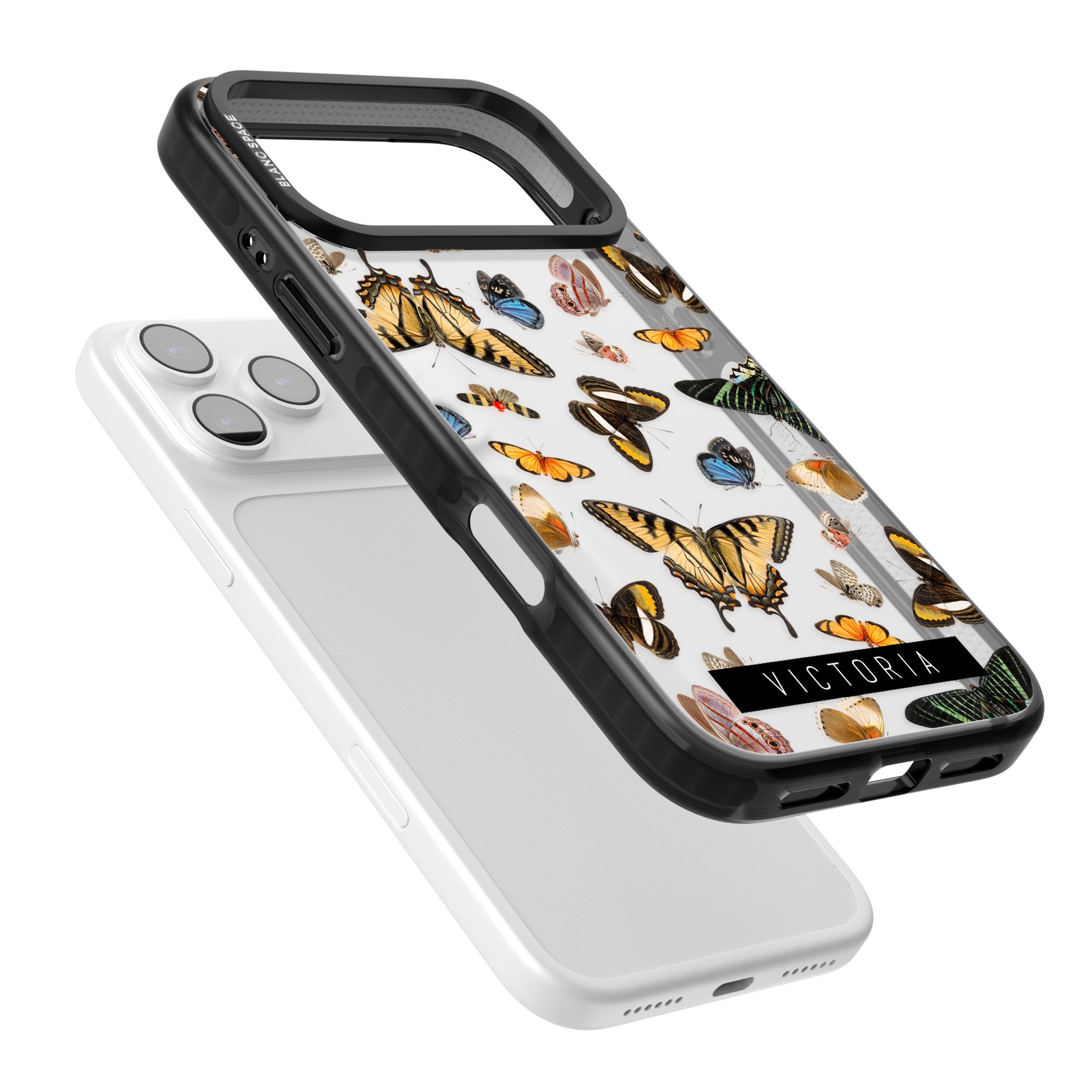 Personalised Butterfly Archive iPhone 17 Pro Impact Black Phone Case Colours