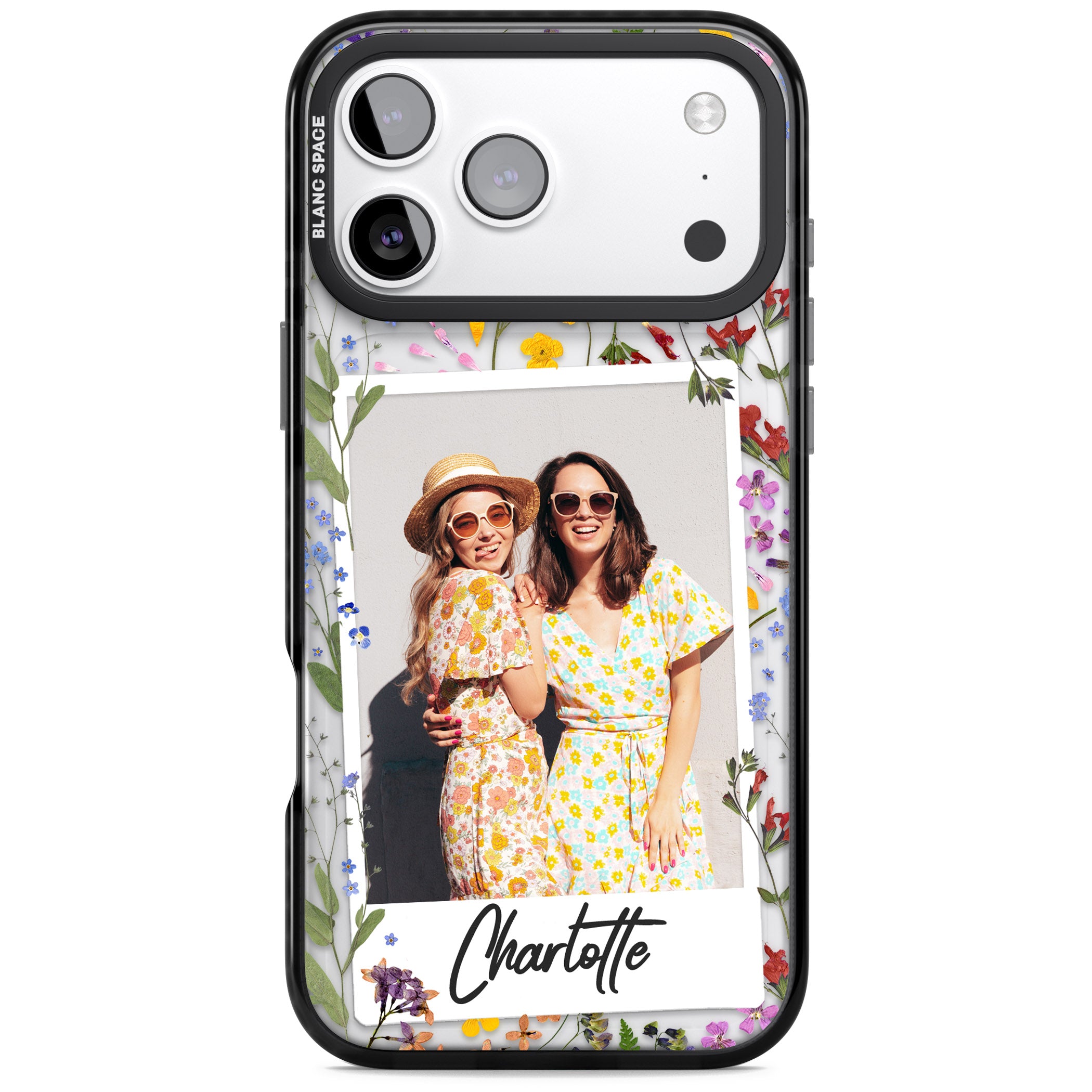 Personalised Wildflower Instant Photo iPhone 17 Pro Impact Black Phone Case