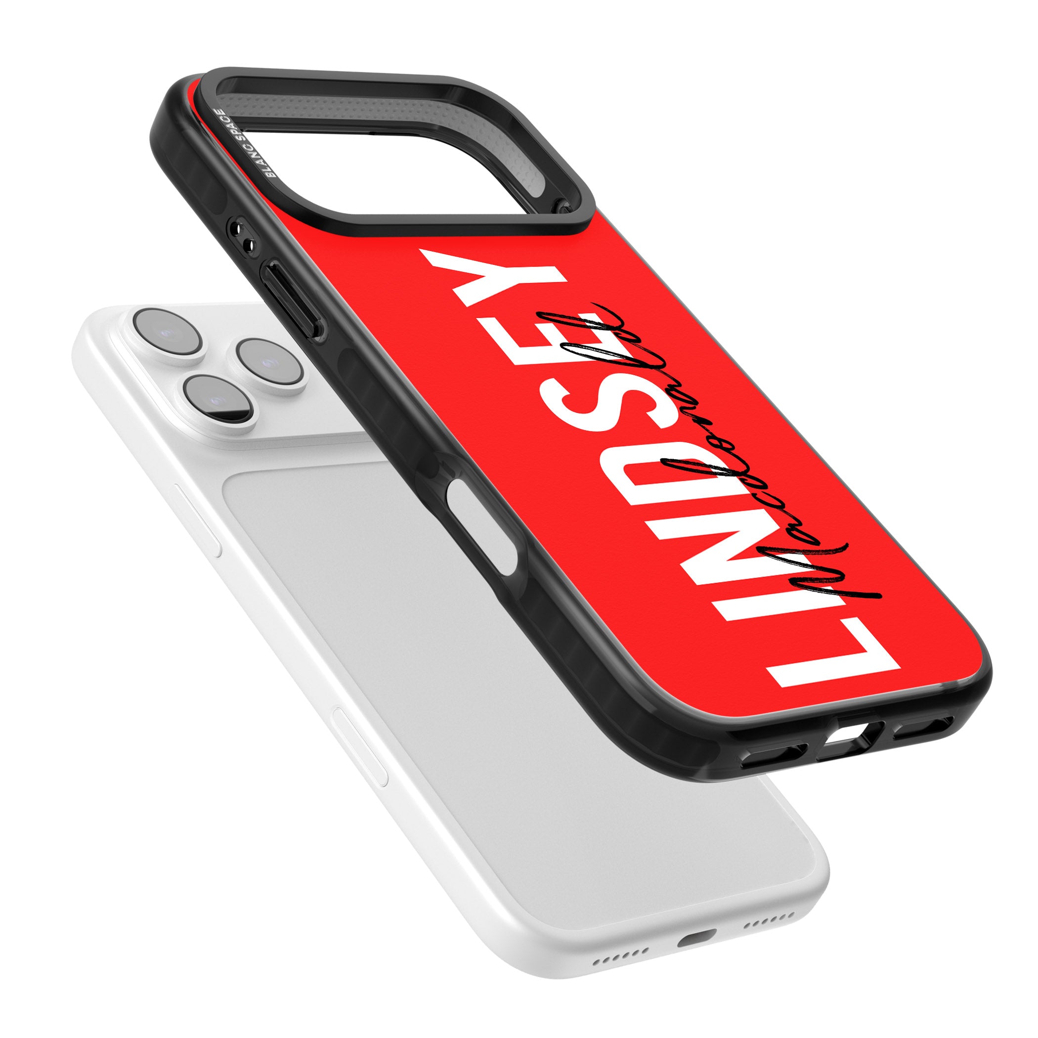 Personalised Bold Name: Red iPhone 17 Pro Impact Black Phone Case Colours