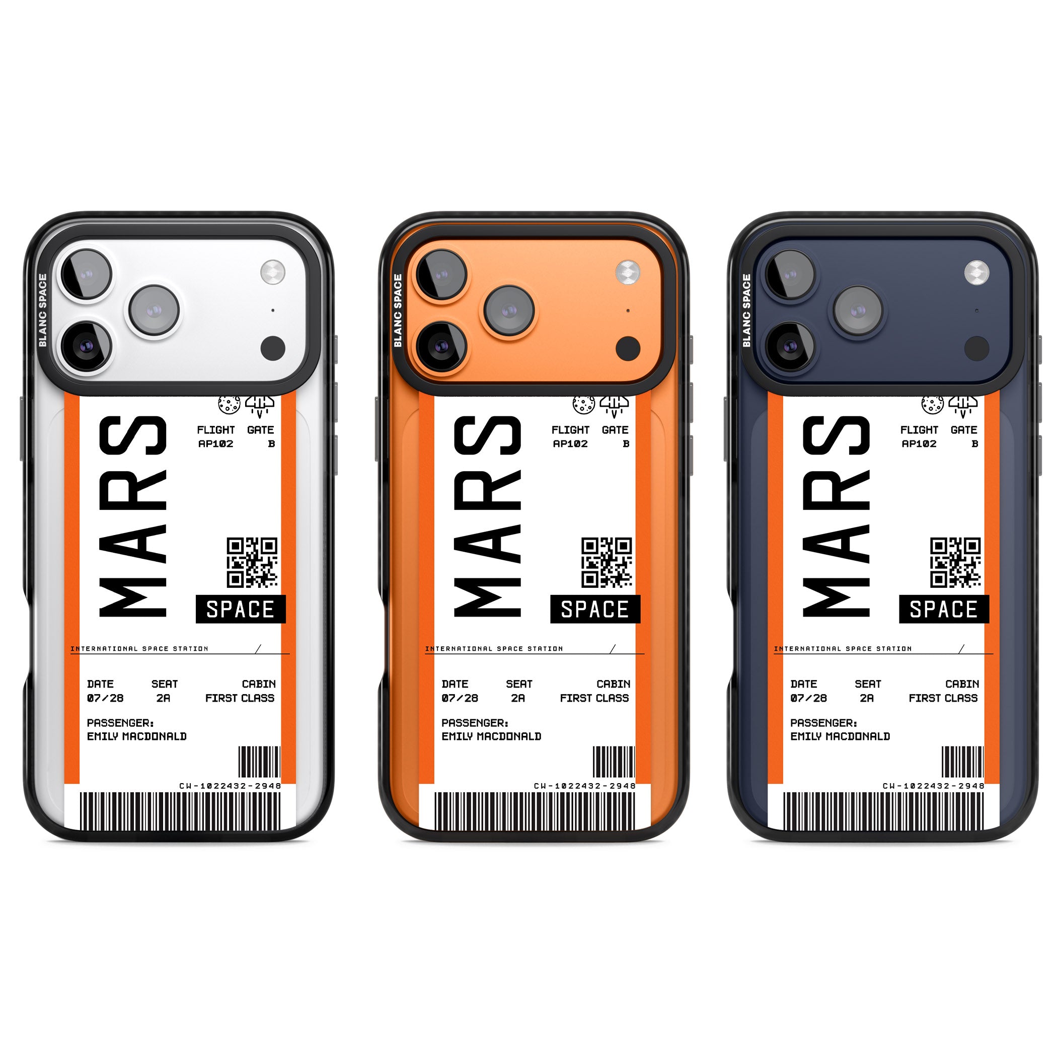 Personalised Mars Travel Ticket iPhone 17 Pro Impact Black Phone Case APT Impact Protection