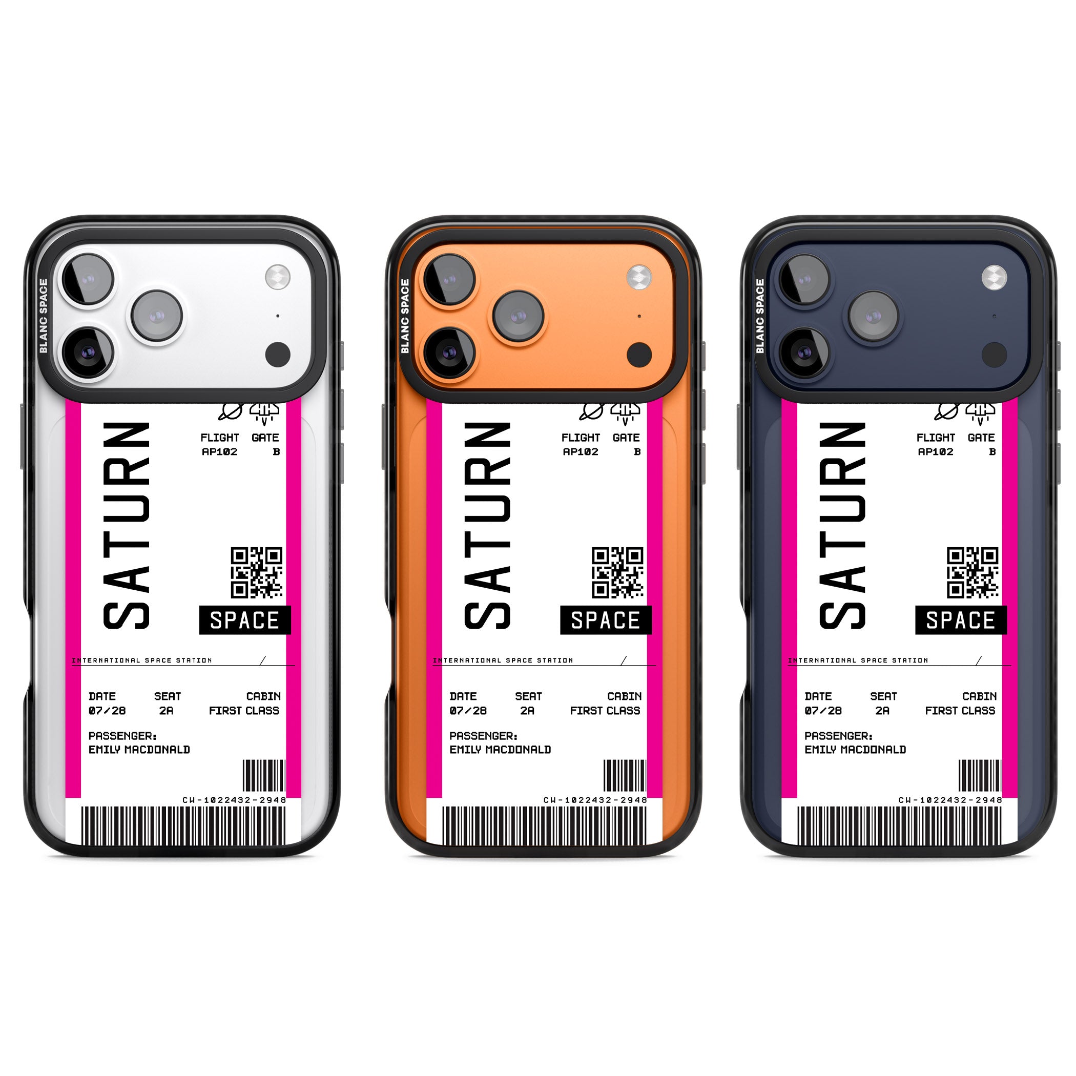 Personalised Saturn Travel Ticket iPhone 17 Pro Impact Black Phone Case APT Impact Protection