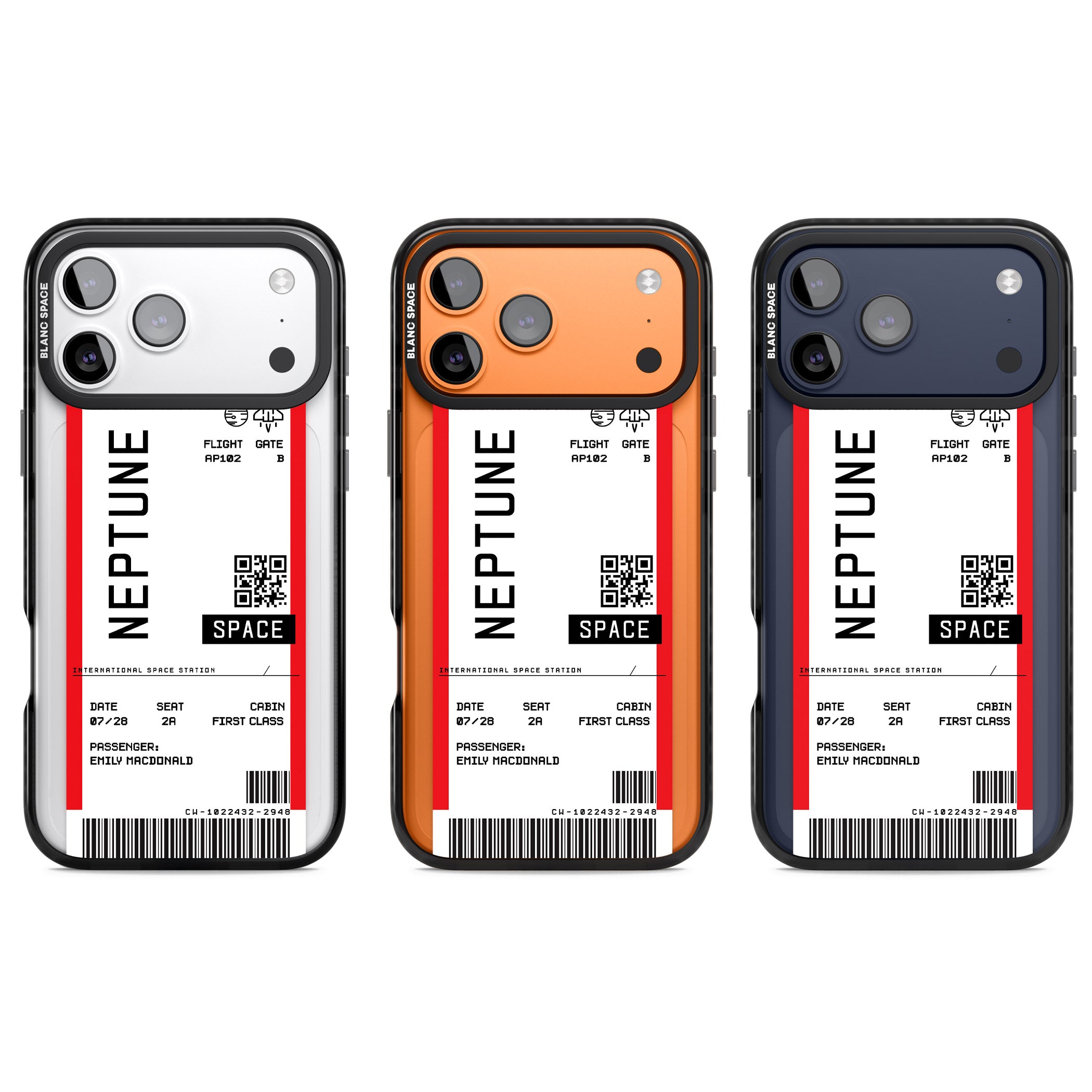 Personalised Neptune Travel Ticket iPhone 17 Pro Impact Black Phone Case APT Impact Protection