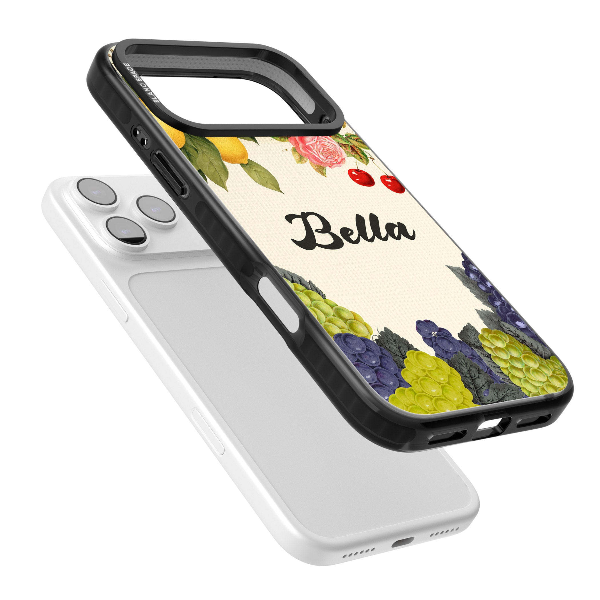 Personalised Vintage Fruits iPhone 17 Pro Impact Black Phone Case Colours