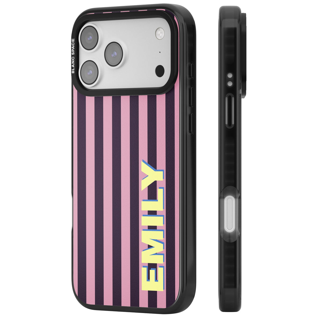 Personalised Lebanese Stripe iPhone 17 Pro Max Impact Black Phone Case side