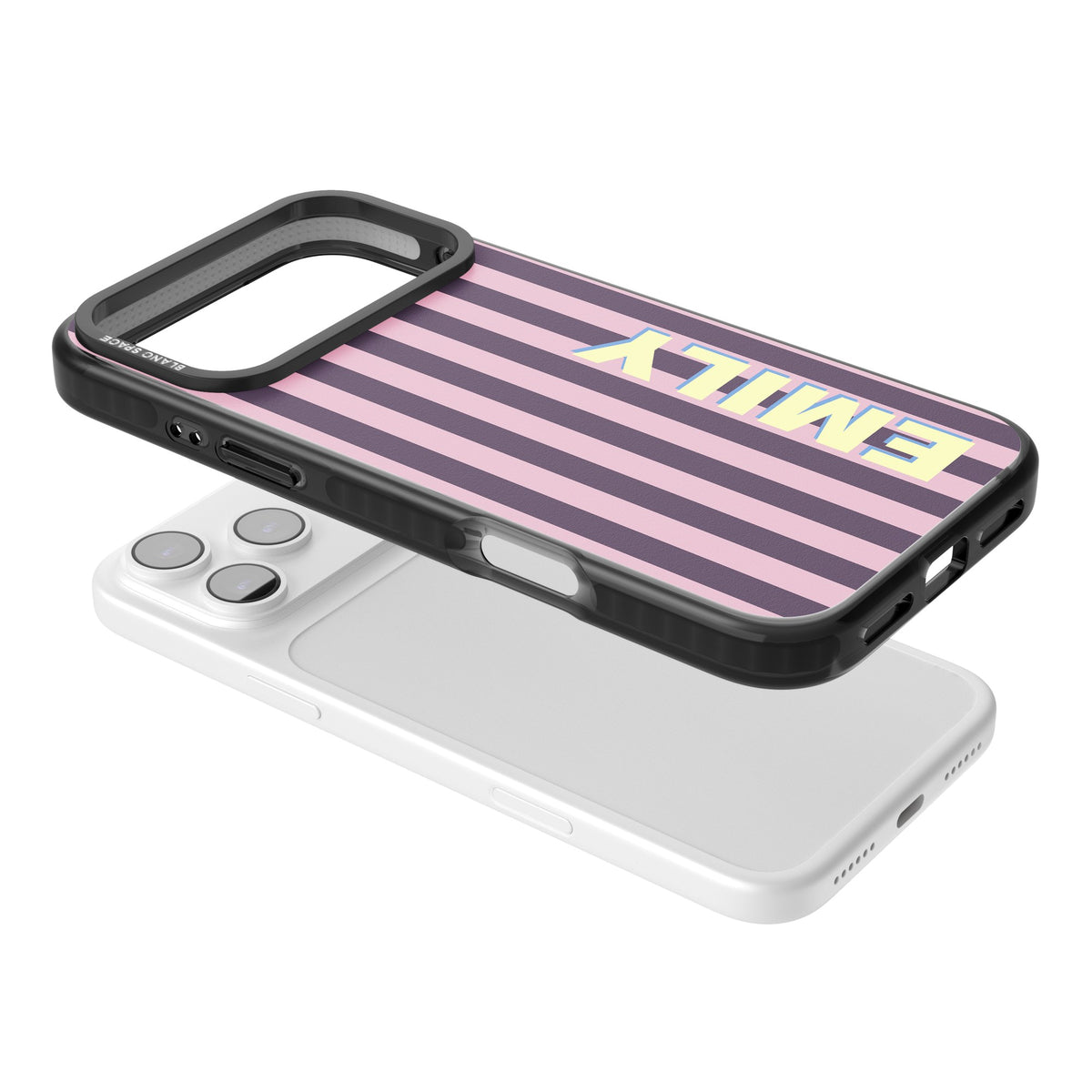 Personalised Lebanese Stripe iPhone 17 Pro Max Impact Black Phone Case angled